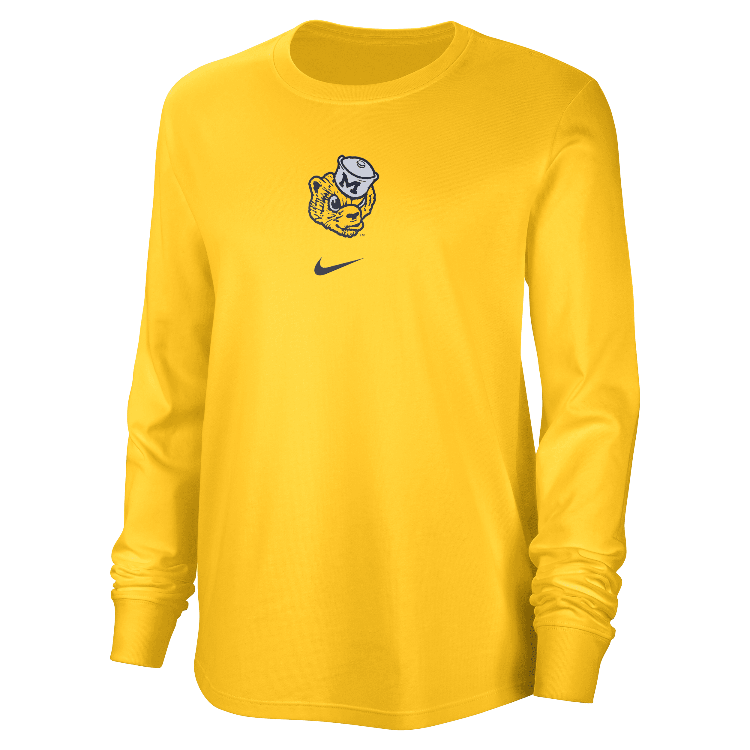 Nike Michigan  Women's College Crew-neck Long-sleeve T-shirt In Yellow