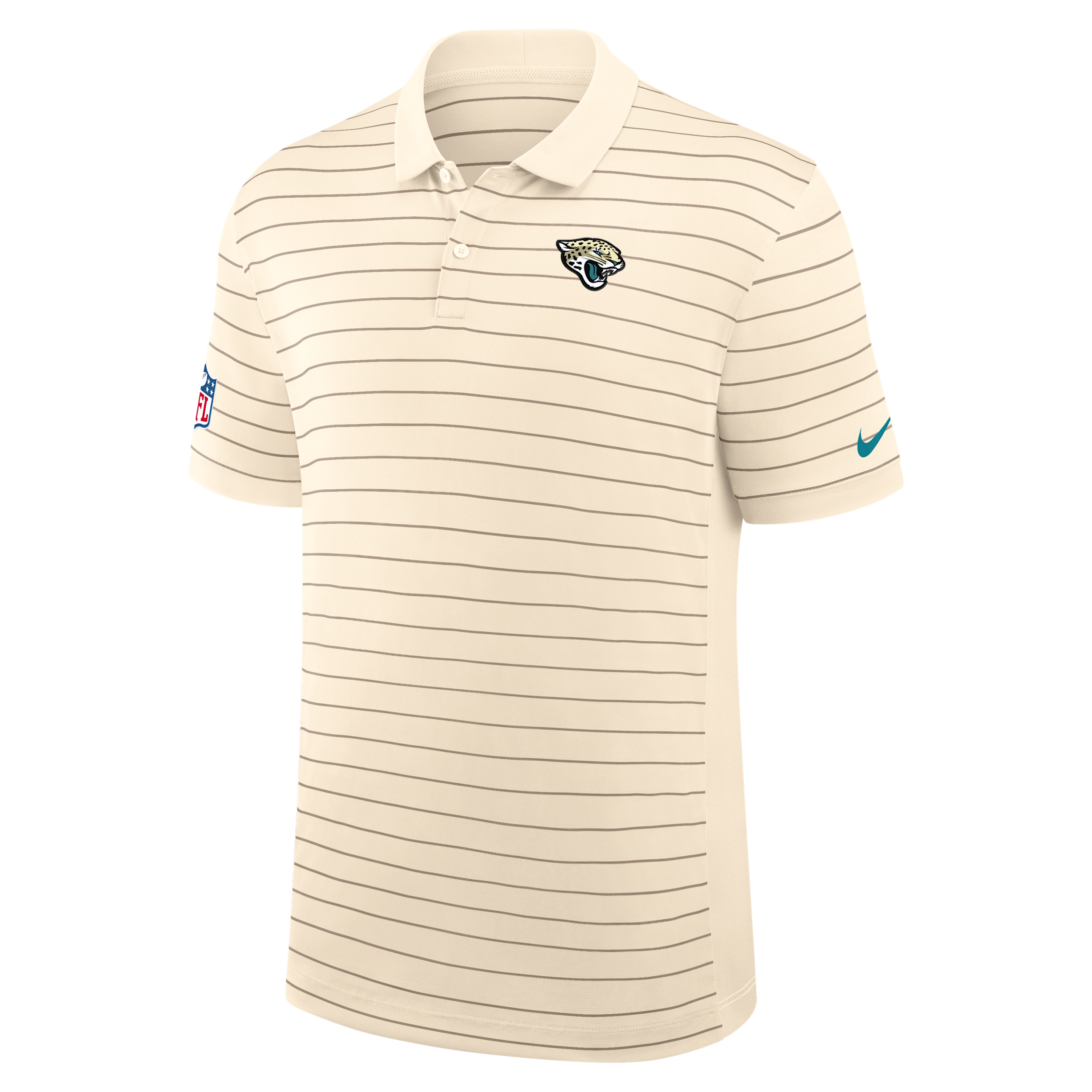 Jacksonville Jaguars Rivalries Collection Sideline Victory Striped Nike Men's Dri-FIT NFL Polo in Brown | 03BG0DTU9N-5U0