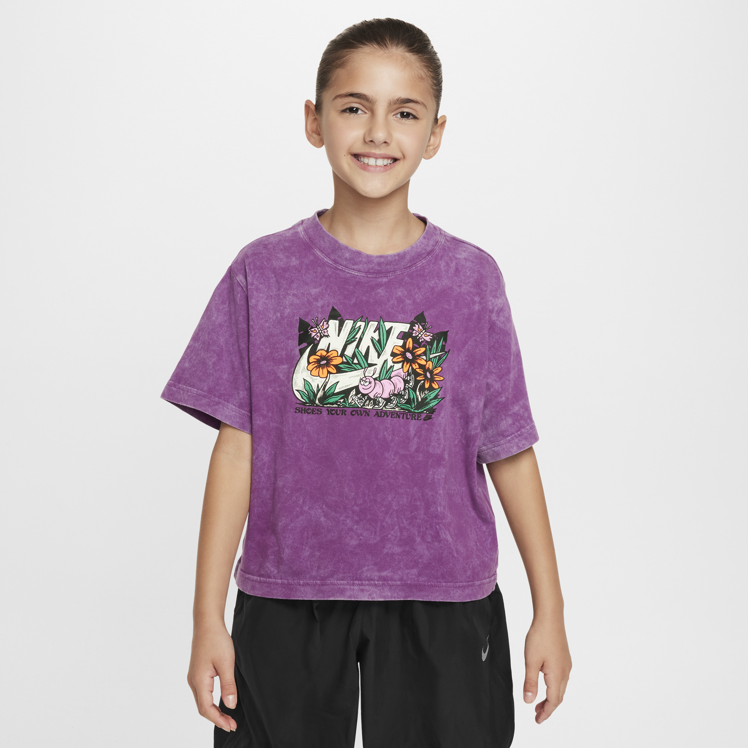 Shop Nike Sportswear Big Kids' (girls') T-shirt In Purple