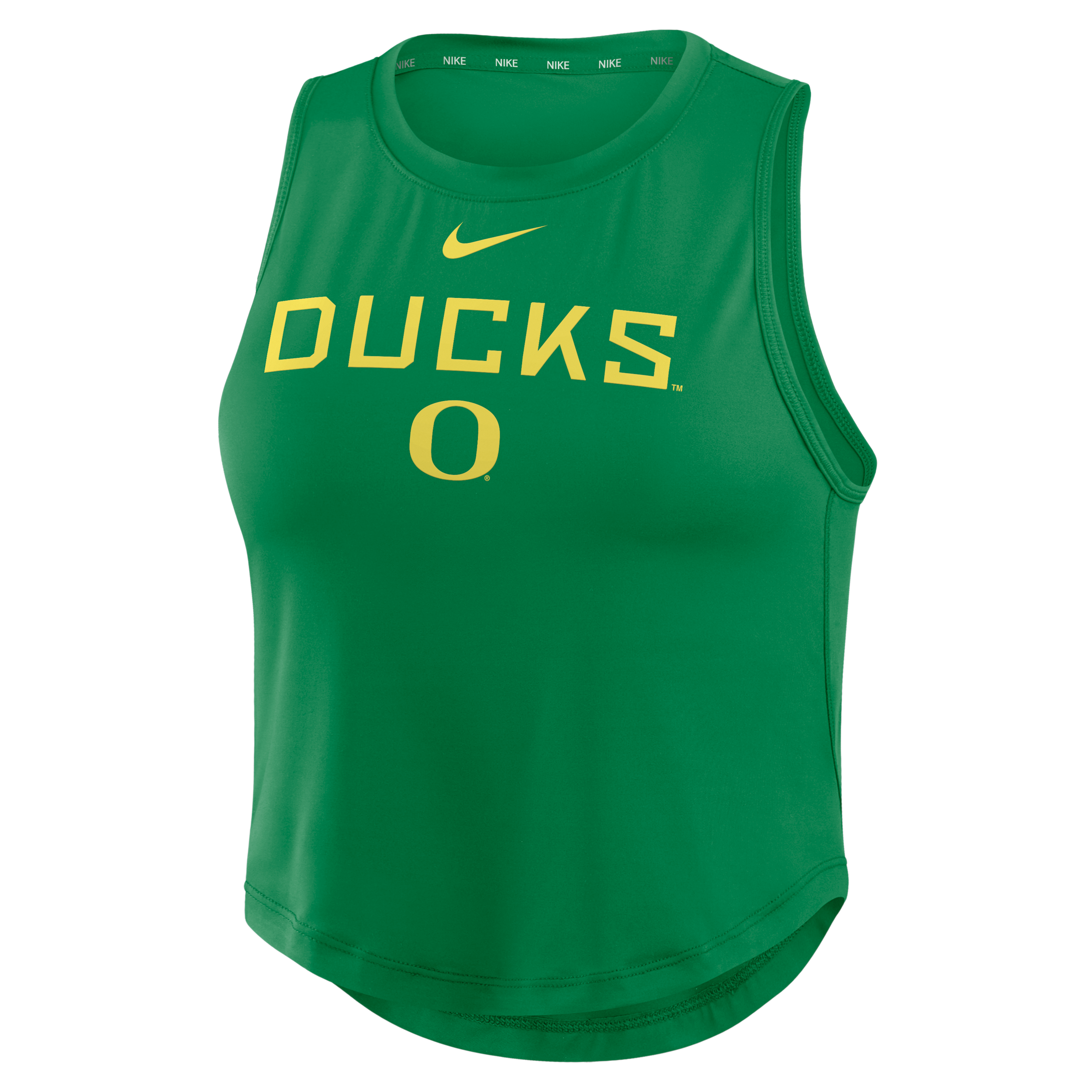 Oregon One Nike Women's Dri-Fit Cropped Tank Top in Green | 035430DUON-7LB