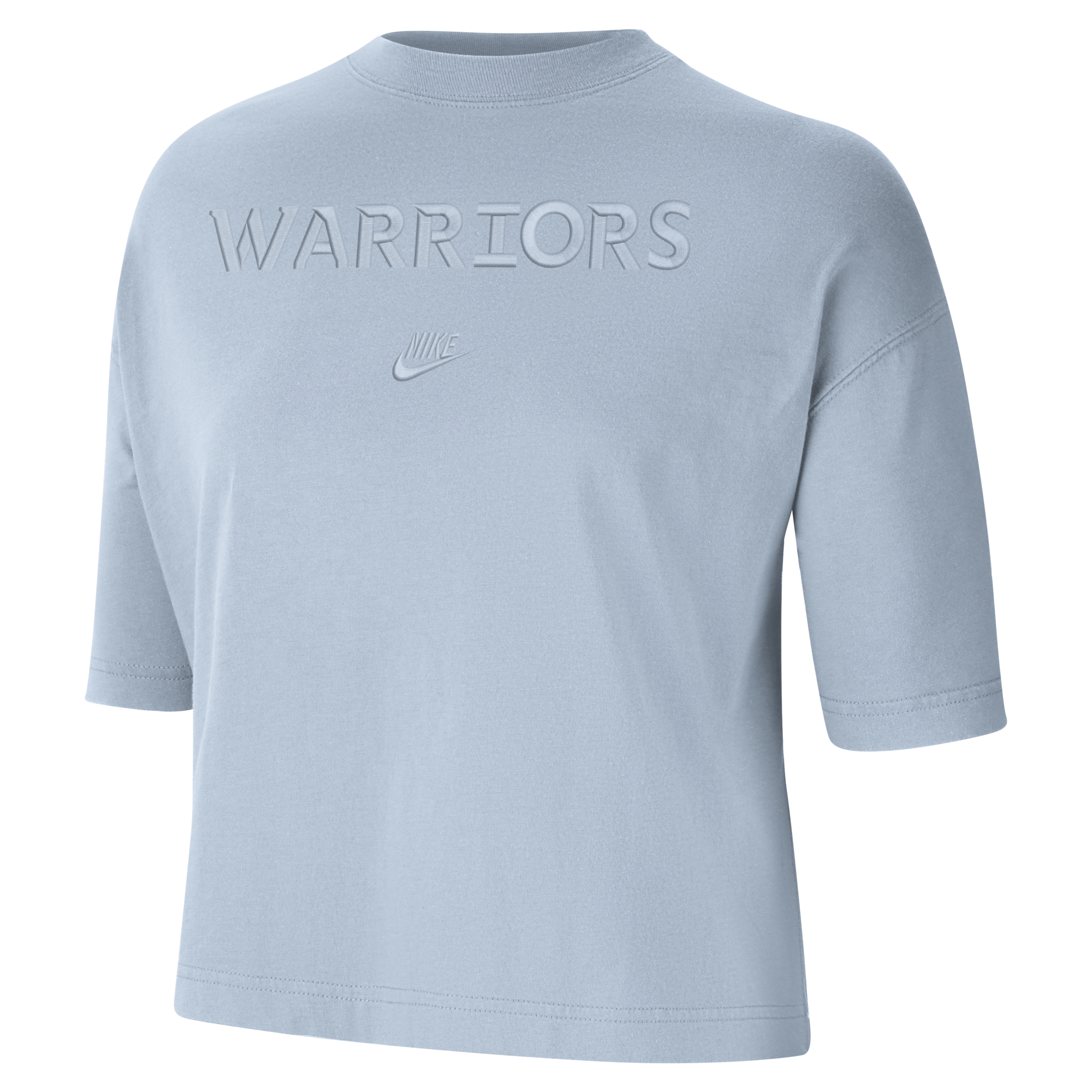 Nike Golden State Warriors Courtside Essential Women's Nba Boxy T-shirt In Blue