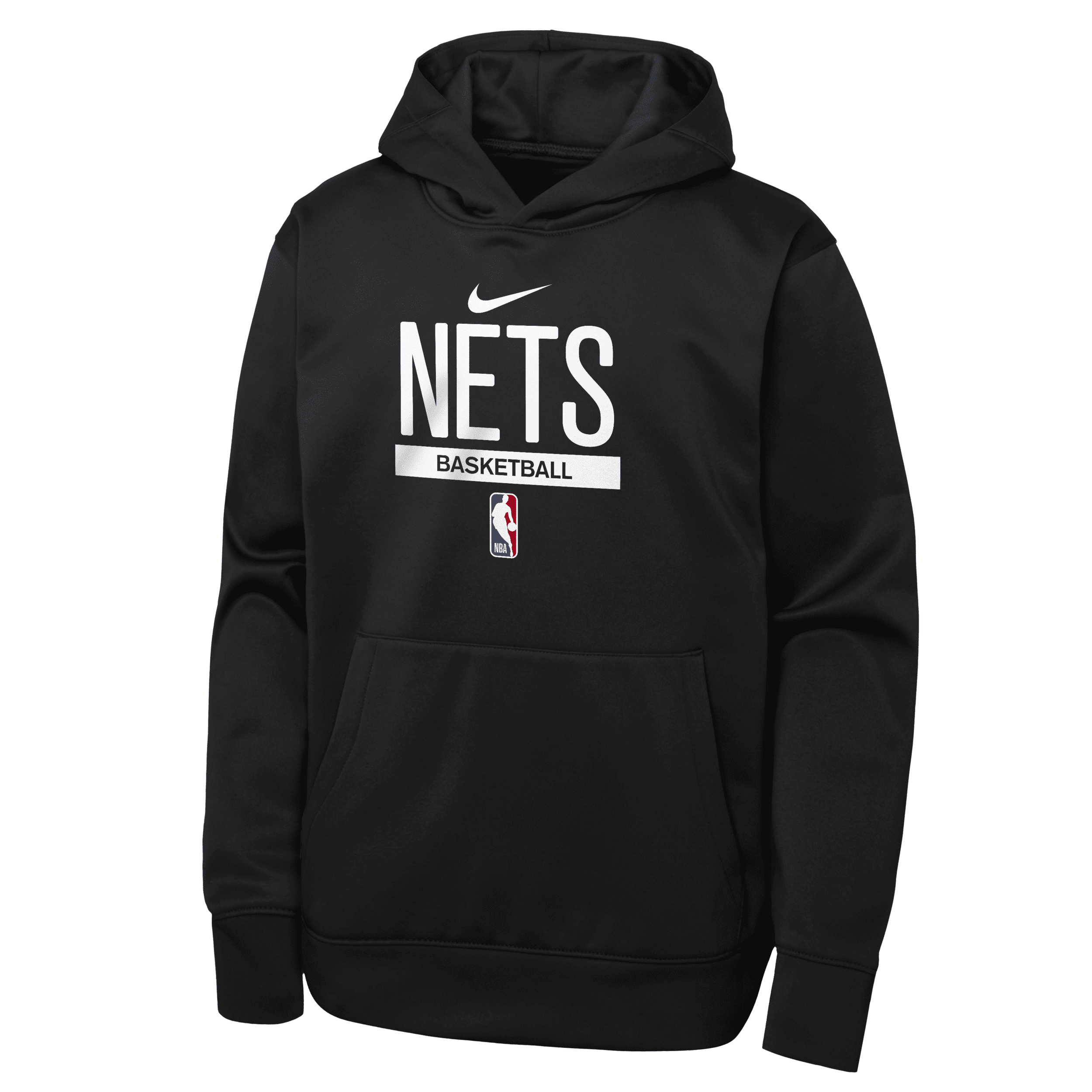 Shop Nike Brooklyn Nets Spotlight Big Kids'  Dri-fit Nba Pullover Hoodie In Black