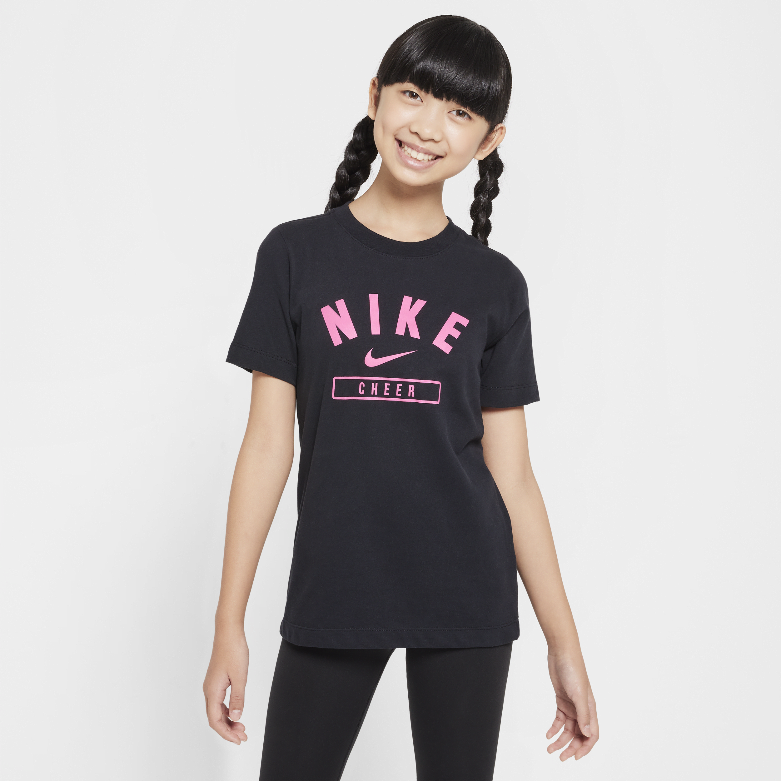 Nike Big Kids' (girls') Cheer T-shirt In Black