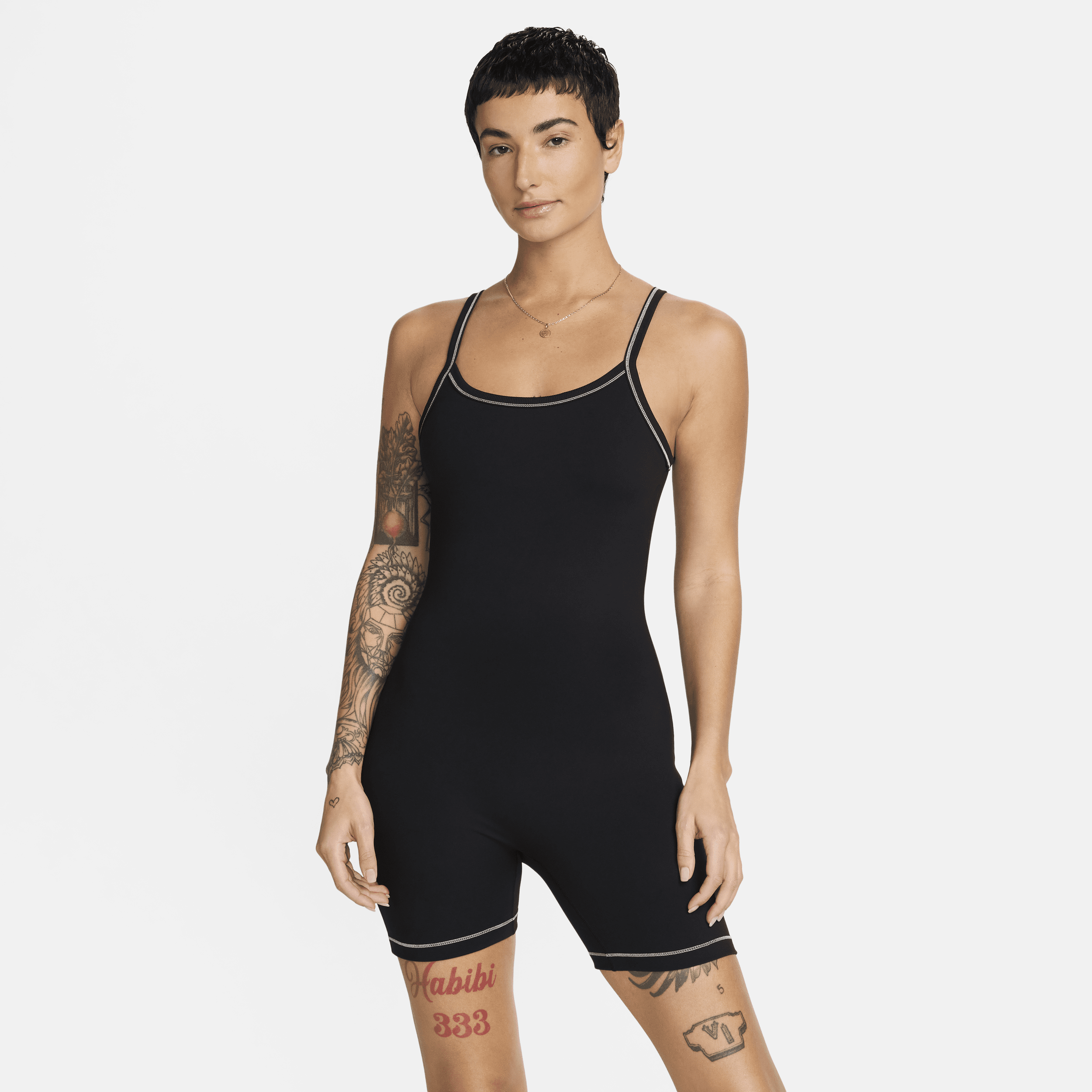 Shop Nike Women's One Dri-fit Short Bodysuit In Black