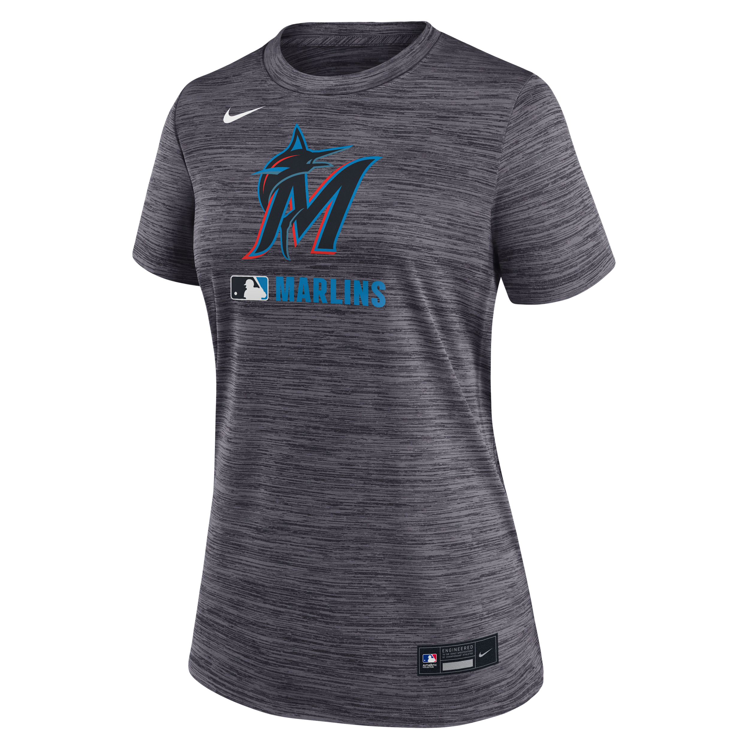 Nike Miami Marlins Authentic Collection Velocity Women's Dri-fit Mlb T-shirt In Black