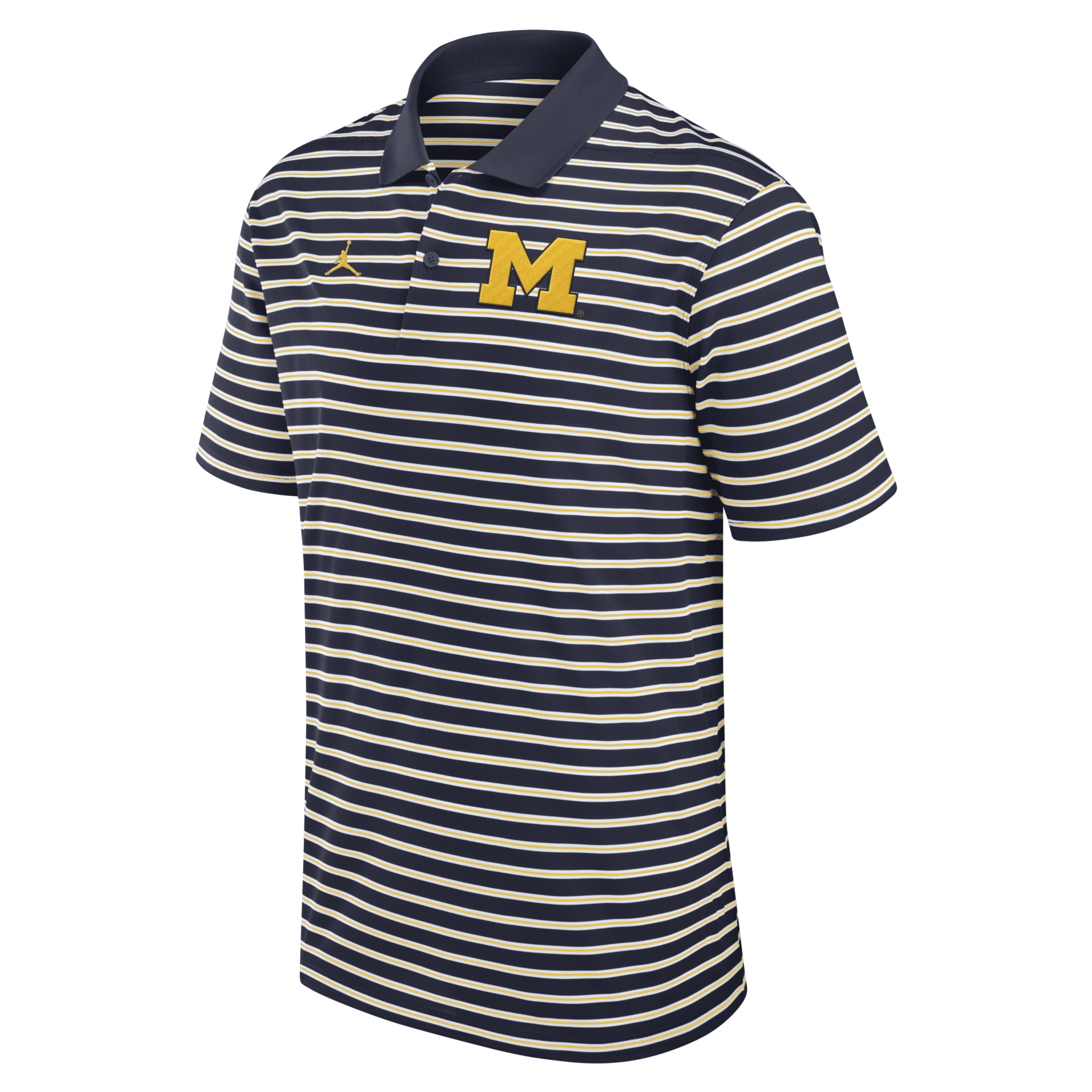 JORDAN MEN'S MICHIGAN WOLVERINES PRIMETIME VICTORY STRIPED DRI-FIT COLLEGE POLO 1015710014