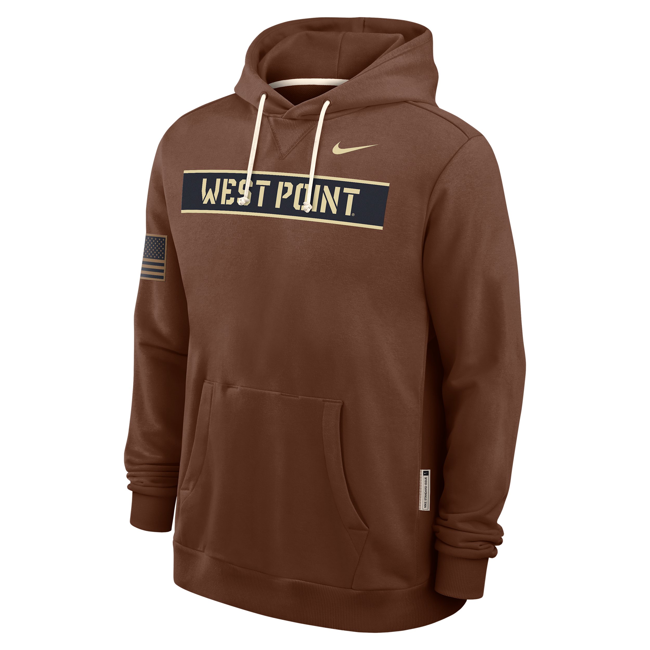 Army 2026 Military Appreciation Nike Men's Dri-FIT College Long-Sleeve Hooded Top in Brown | IV9817-255
