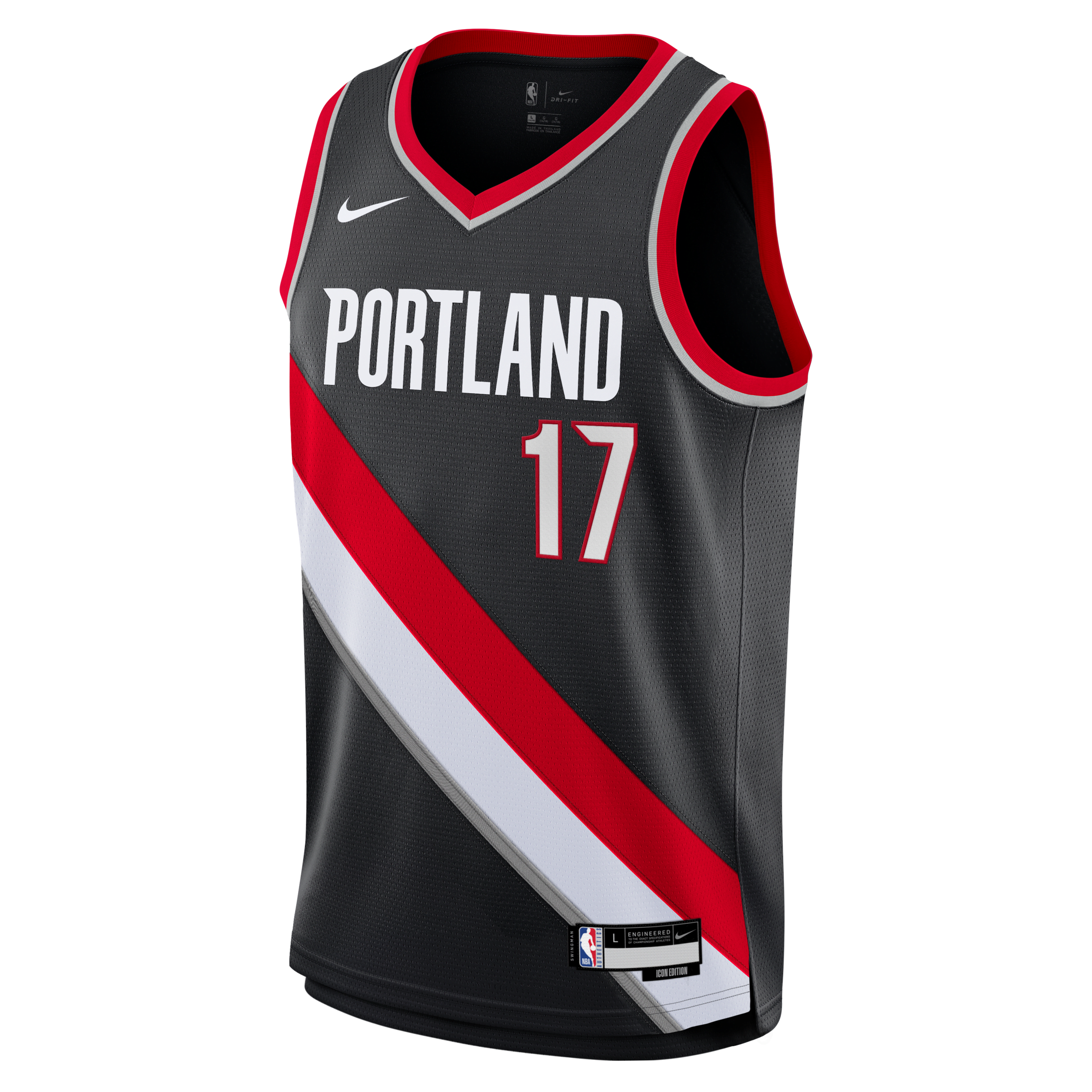 Nike Shaedon Sharpe Portland Trail Blazers 2024/25 Icon Edition Big Kids'  Nba Swingman Jersey In Black