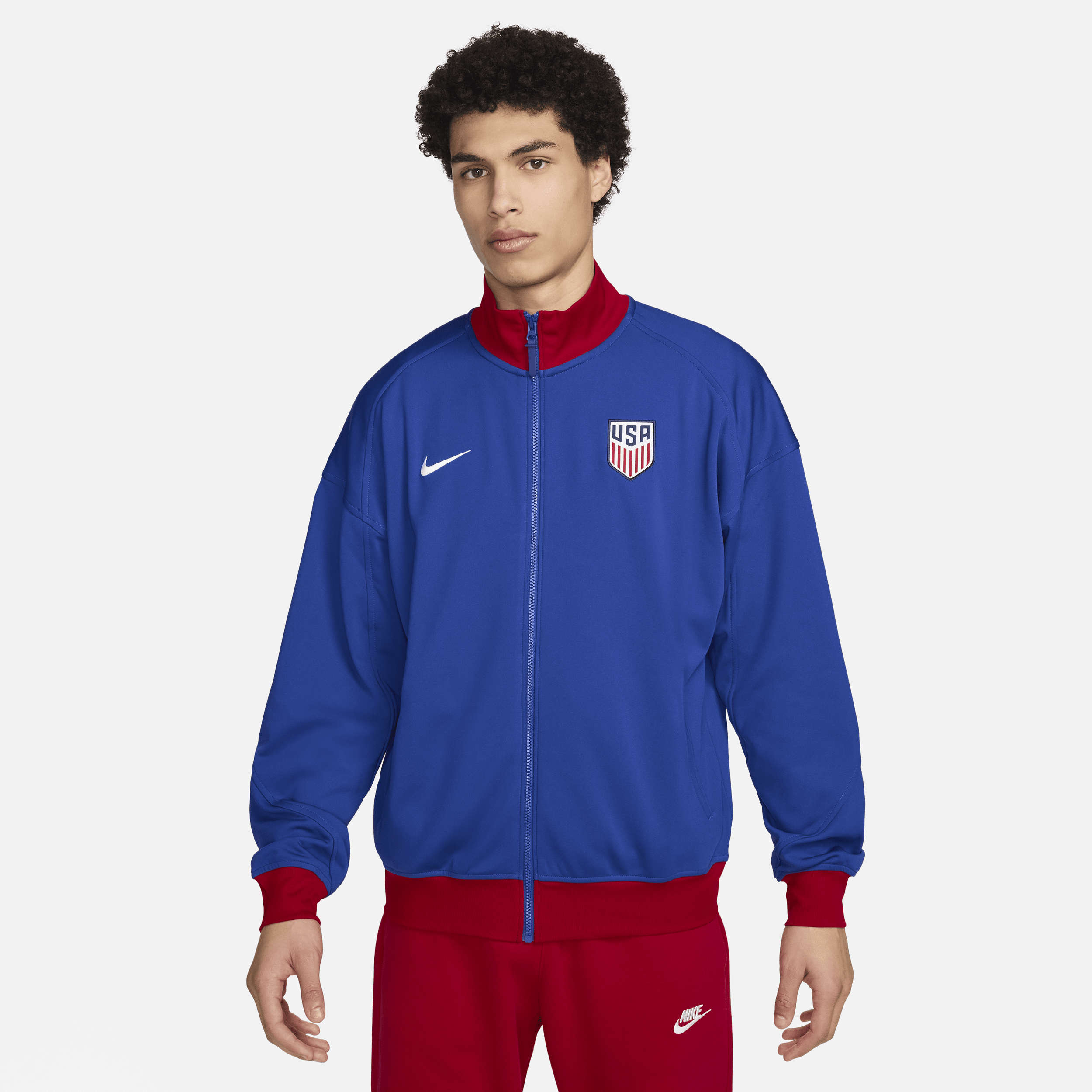Shop Nike Usmnt Strike  Men's Dri-fit Soccer Jacket In Blue