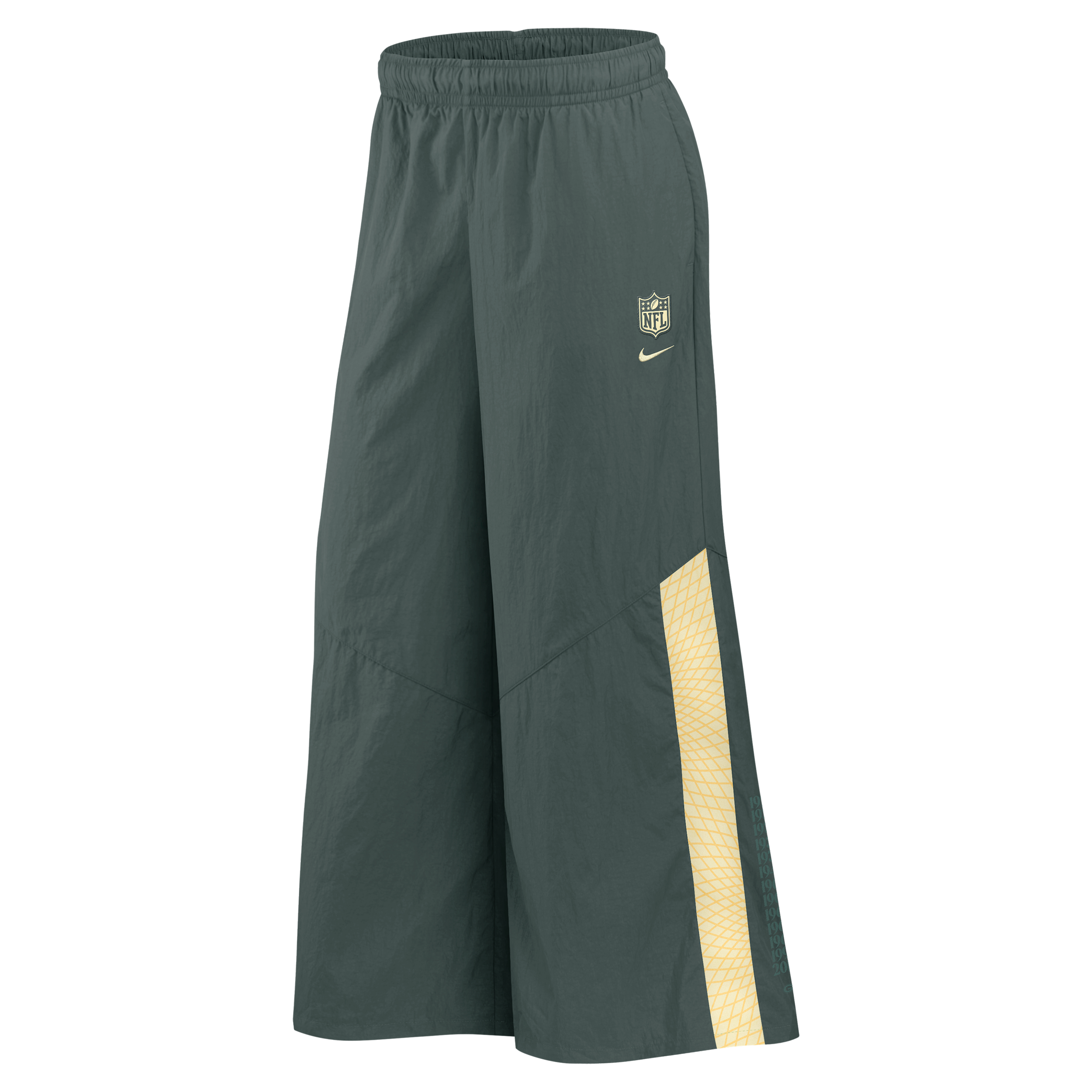 Green Bay Packers Rivalries Collection Wide-Leg Nike Women's NFL Mid-Rise Woven Pants in Green | 06AF0L1N7T-UN4