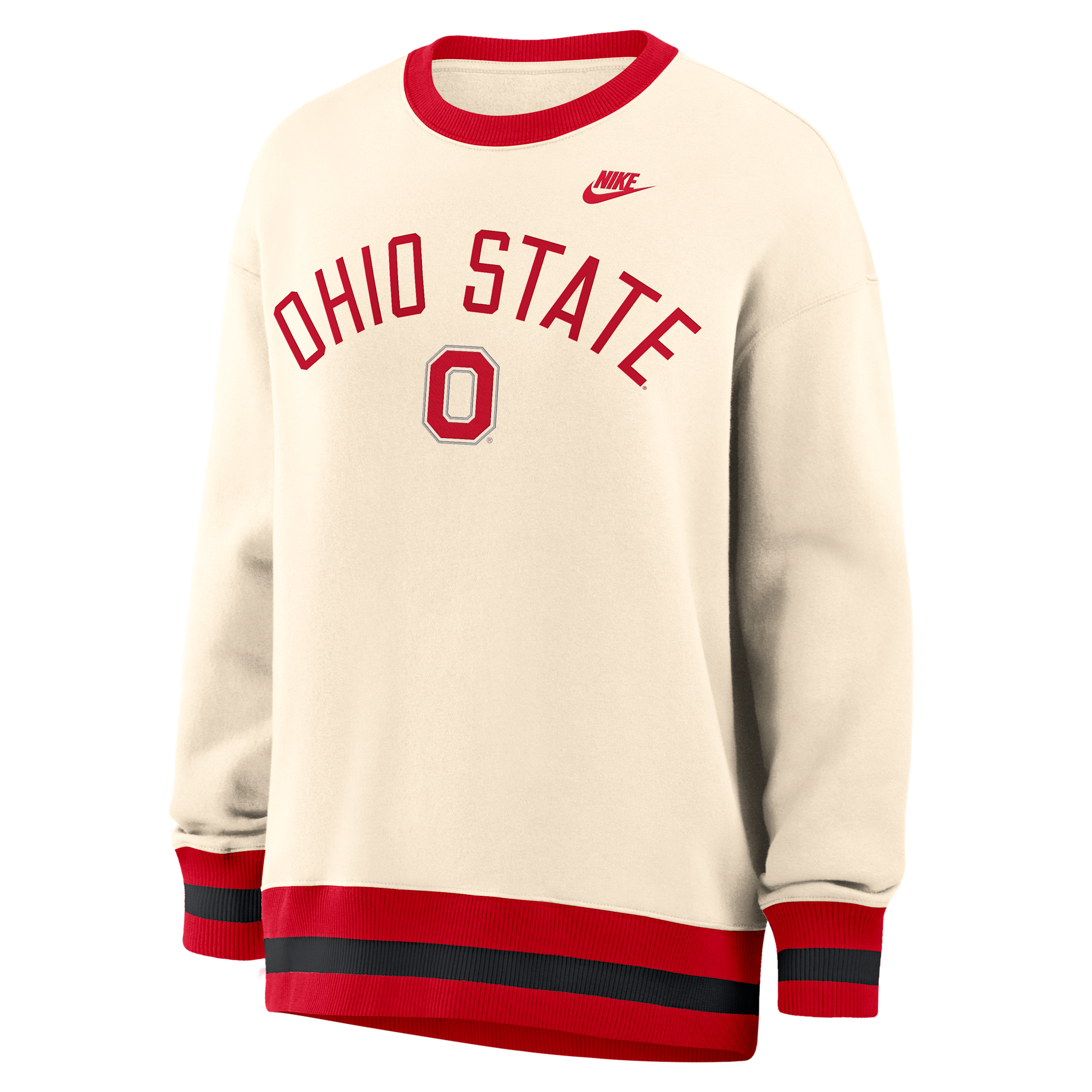 Ohio State Legacy Nike Women's College Oversized Pullover Crew in Brown | 040H0KOMOBV-526