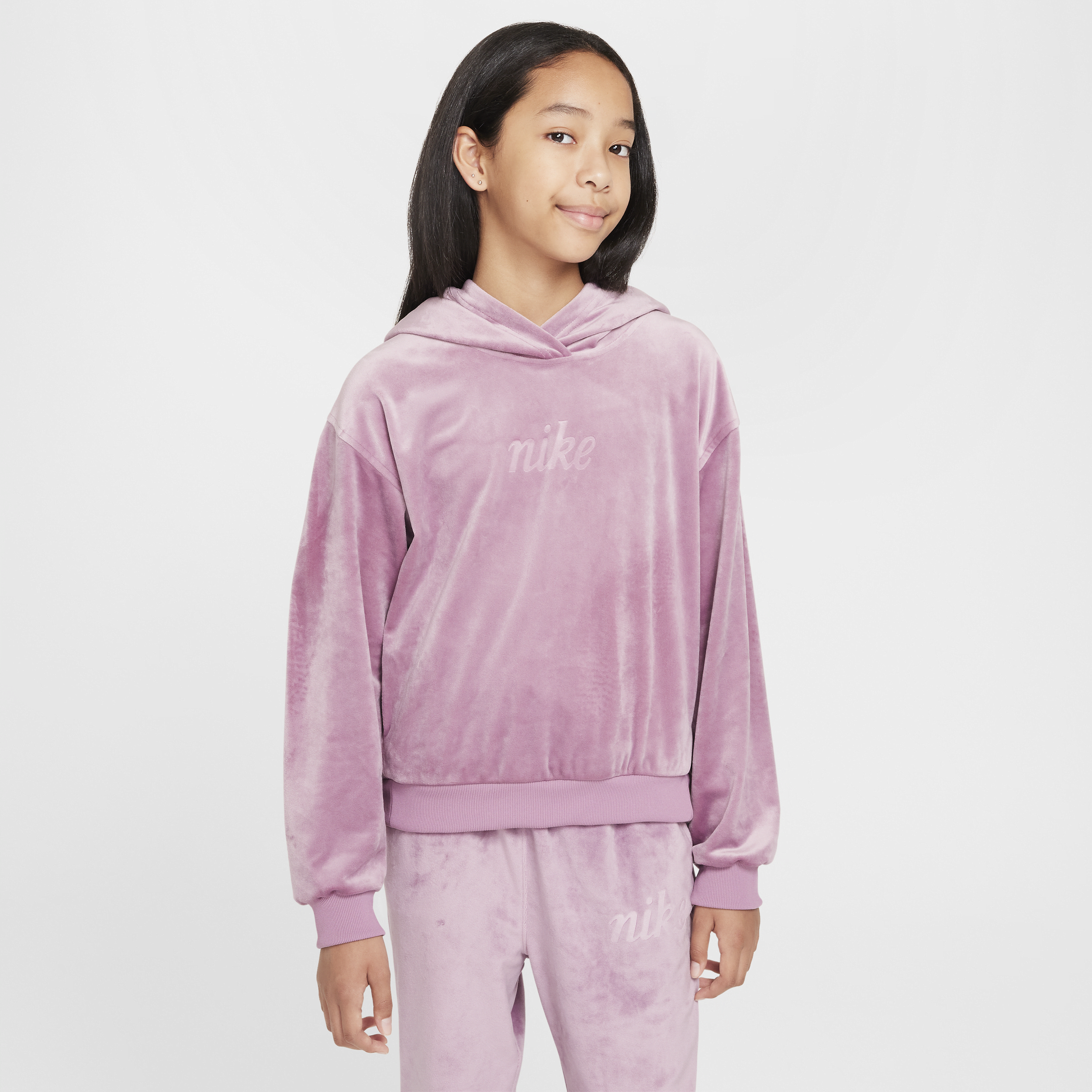 Nike Women's Sportswear Girls' Pullover Hoodie In Purple
