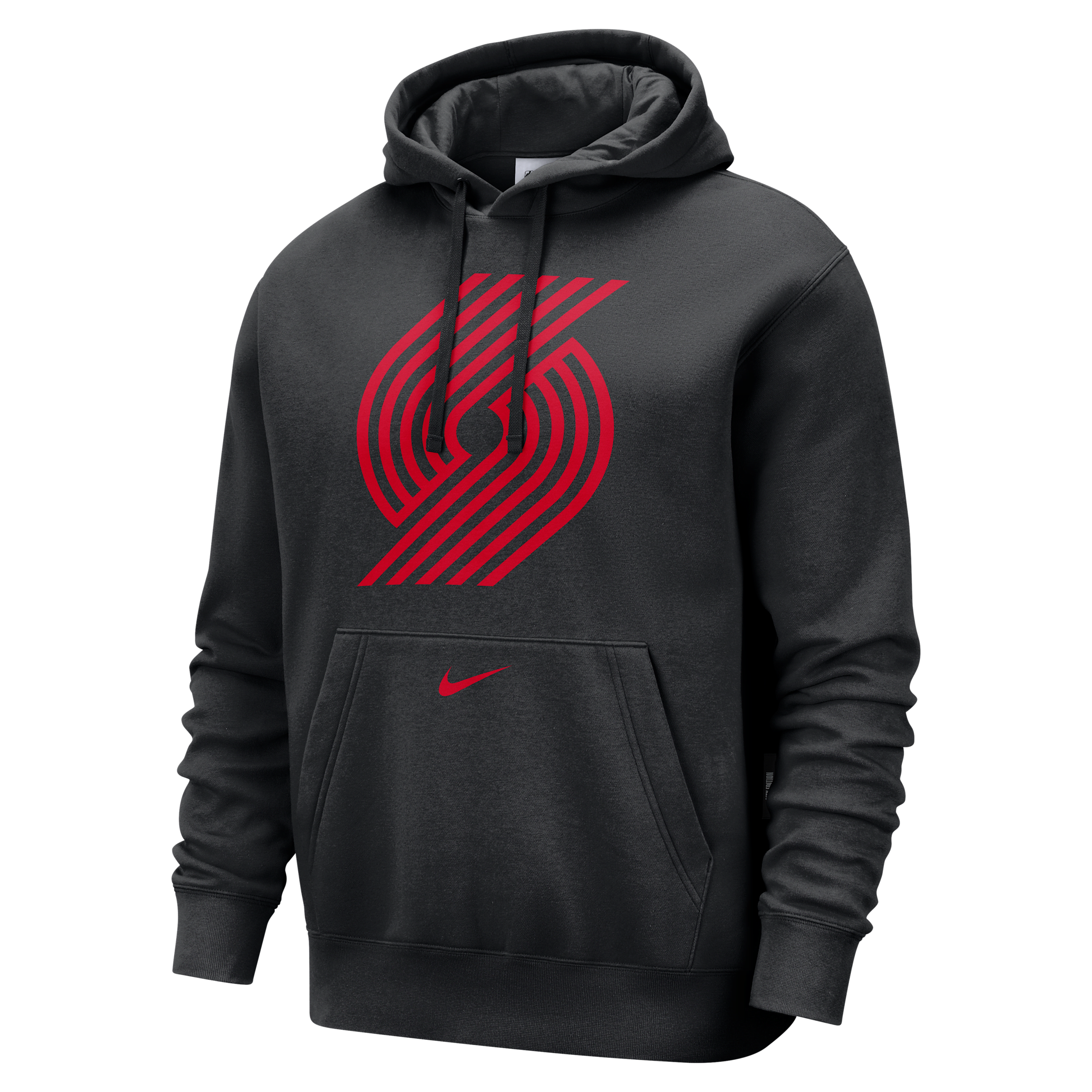 Nike Portland Trail Blazers Club City Edition Men's Nba Fleece Pullover Hoodie In Black