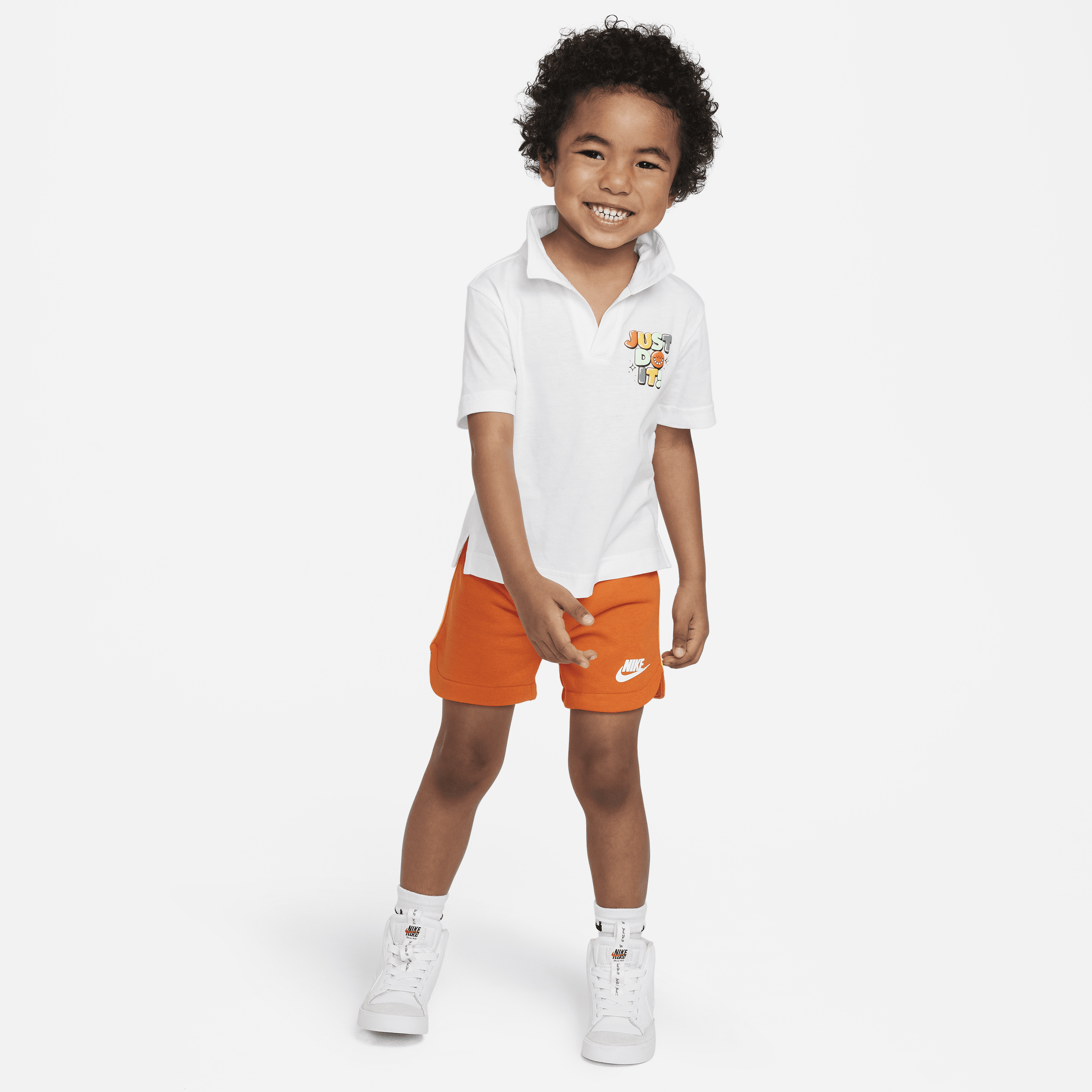 Shop Nike Sportswear Create Your Own Adventure Toddler Polo And Shorts Set In Orange
