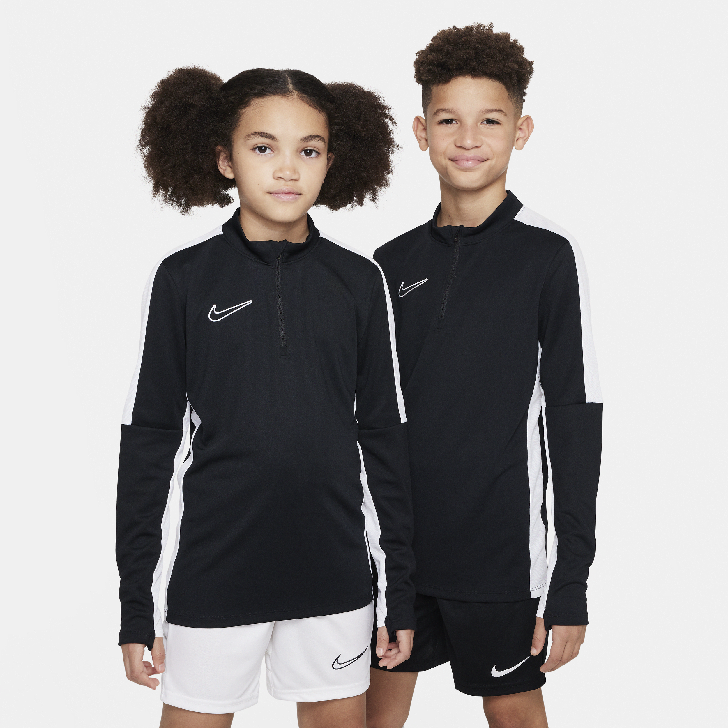 Nike Dri-fit Academy23 Big Kids' Soccer Drill Top In Black