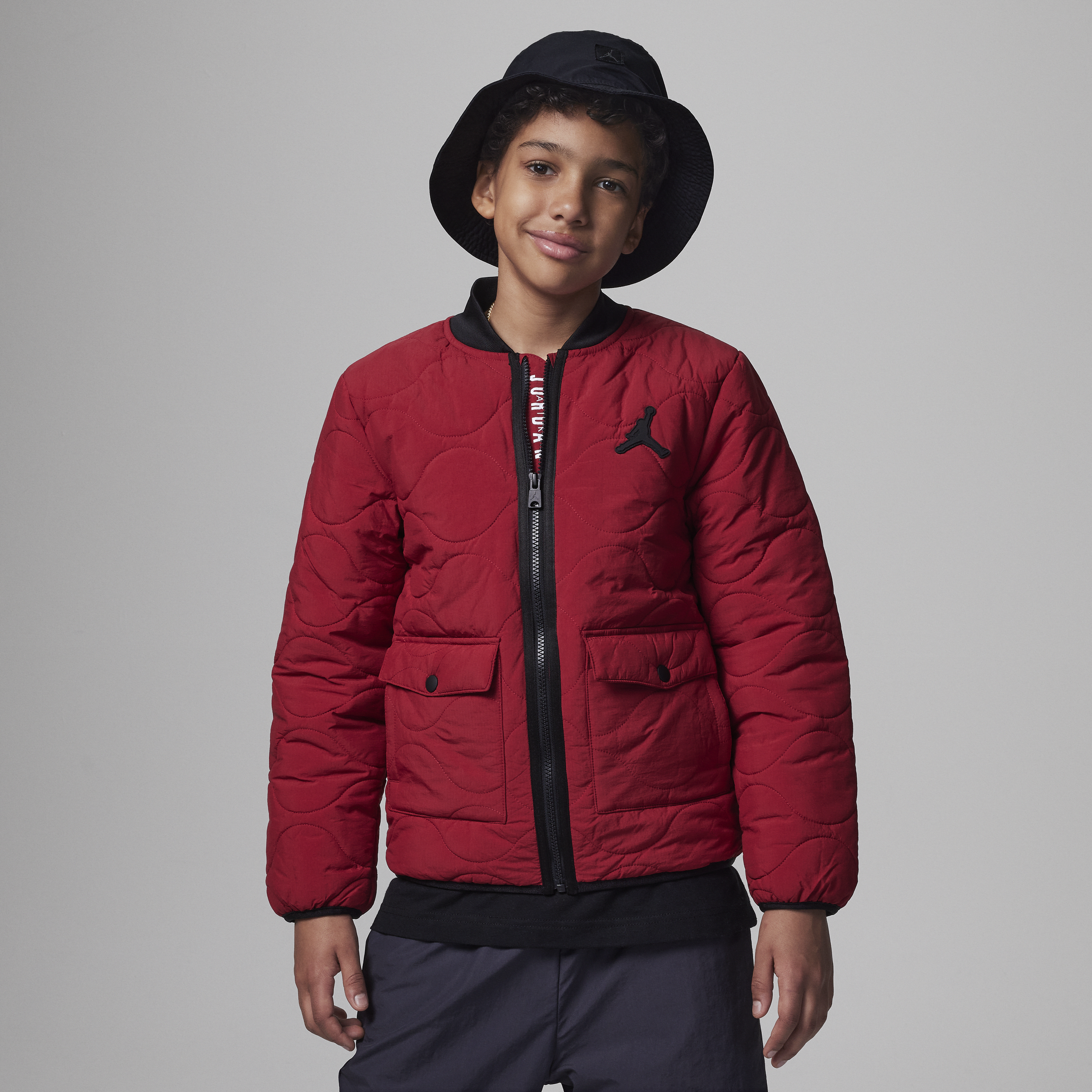 Jordan Quilted Liner Jacket Big Kids Jacket In Red