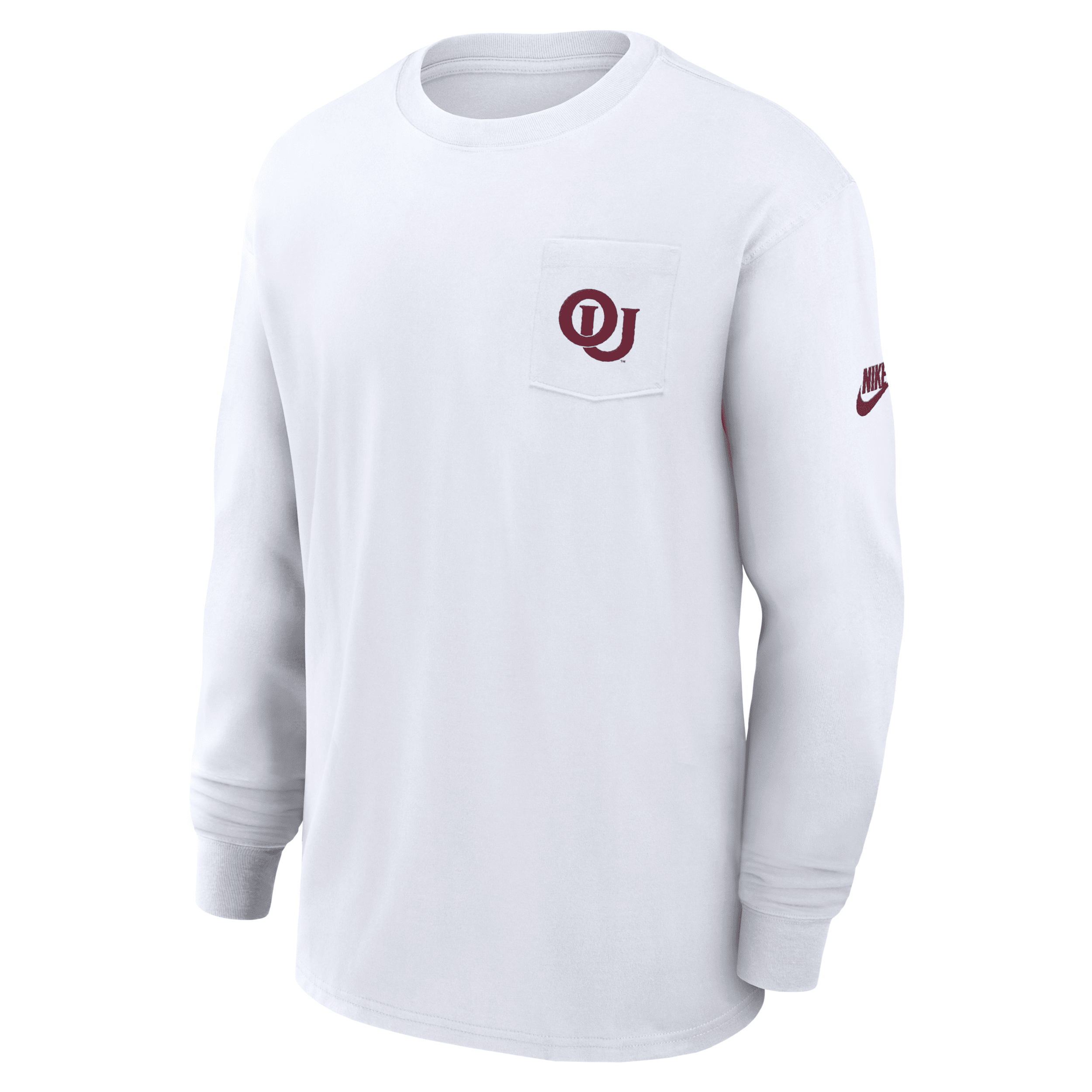 Nike Oklahoma Sooners Legacy Max90 Pocket  Men's College Long-sleeve T-shirt In White