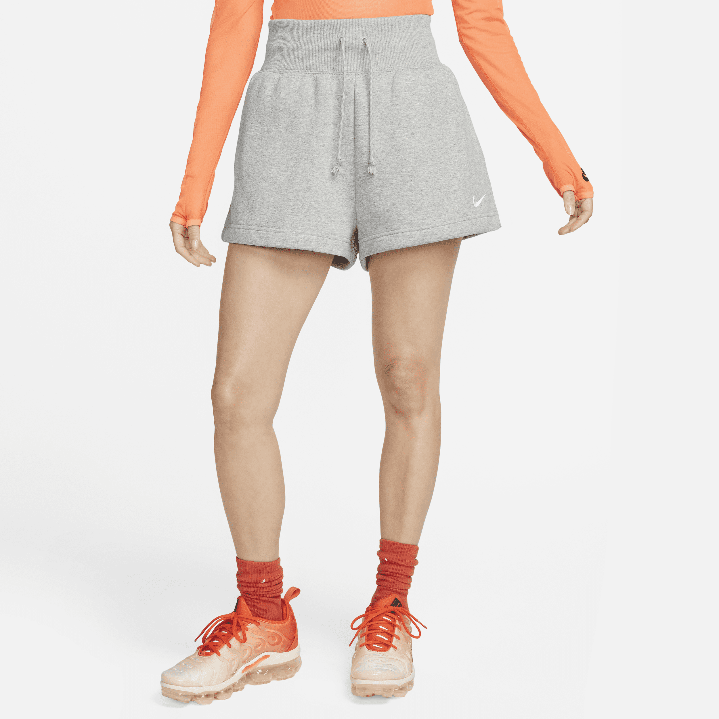 Women's Nike Sportswear Phoenix Fleece High-Waisted Loose Shorts in Grey | FD1409-063