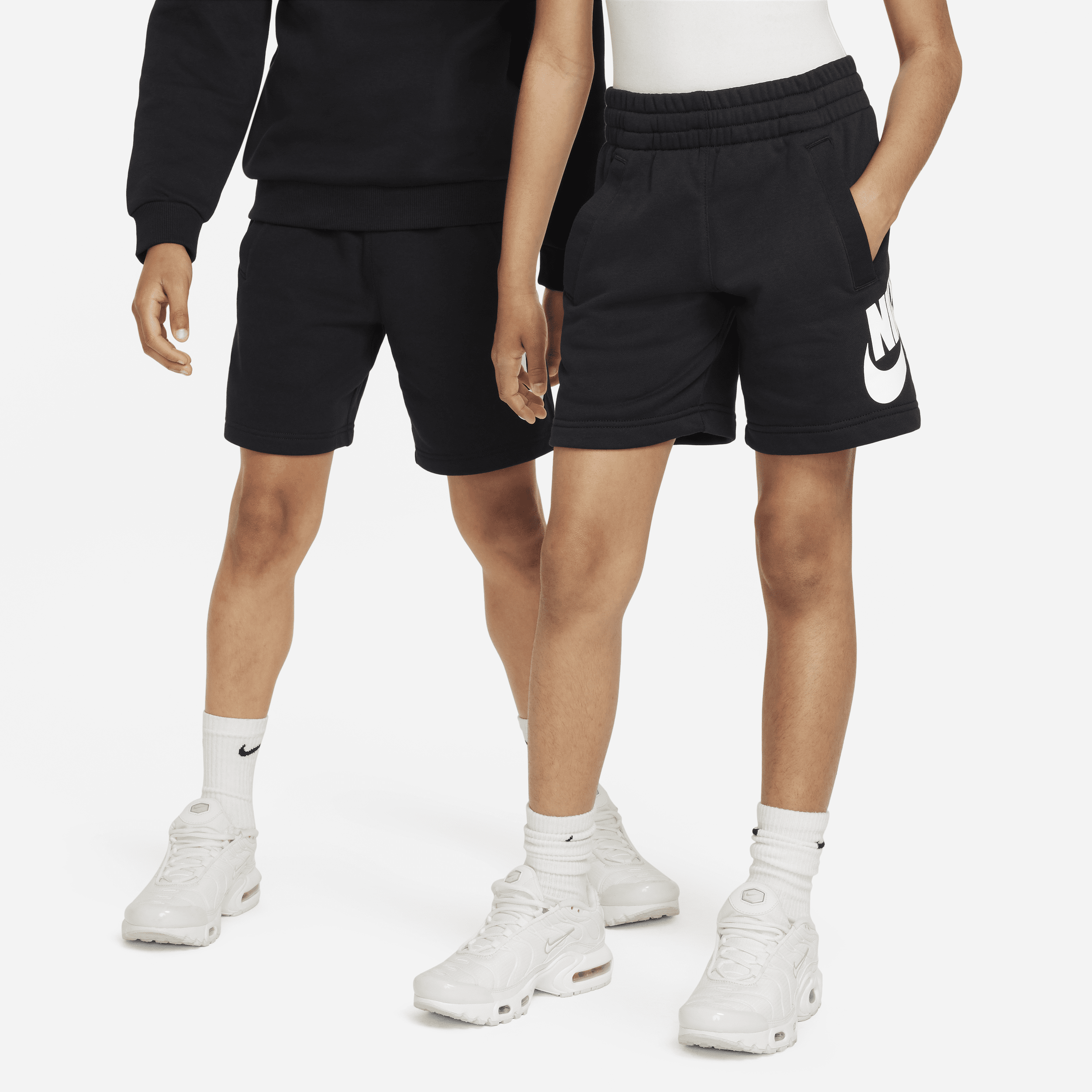 Nike Sportswear Club Fleece Big Kids' French Terry Shorts In Black