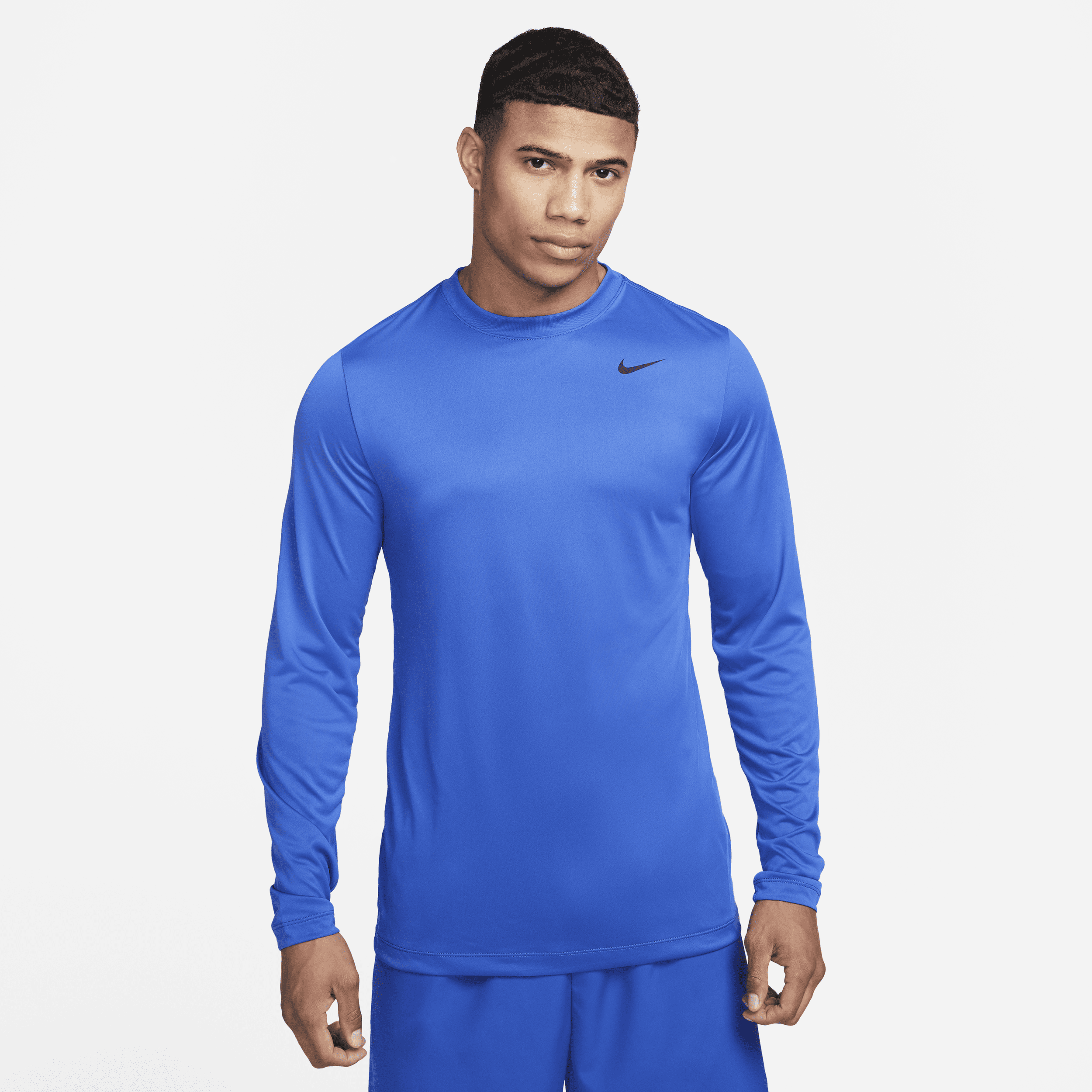 Nike Men's Dri-fit Legend Long-sleeve Fitness Top In Blue