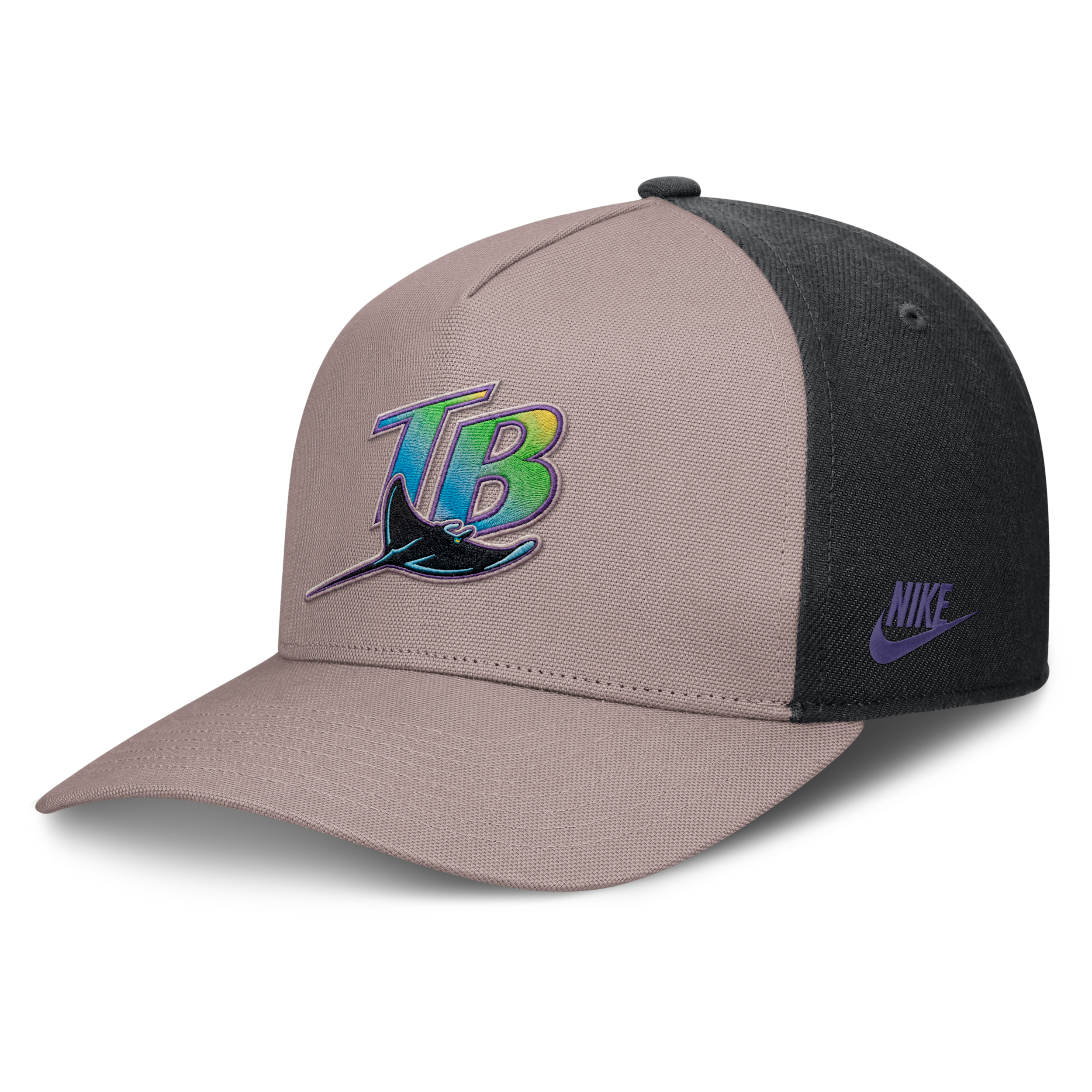 Nike Men's Light Brown/Black Tampa Bay Rays Cooperstown Rise A-Frame Adjustable Hat - Light Brown, Black
