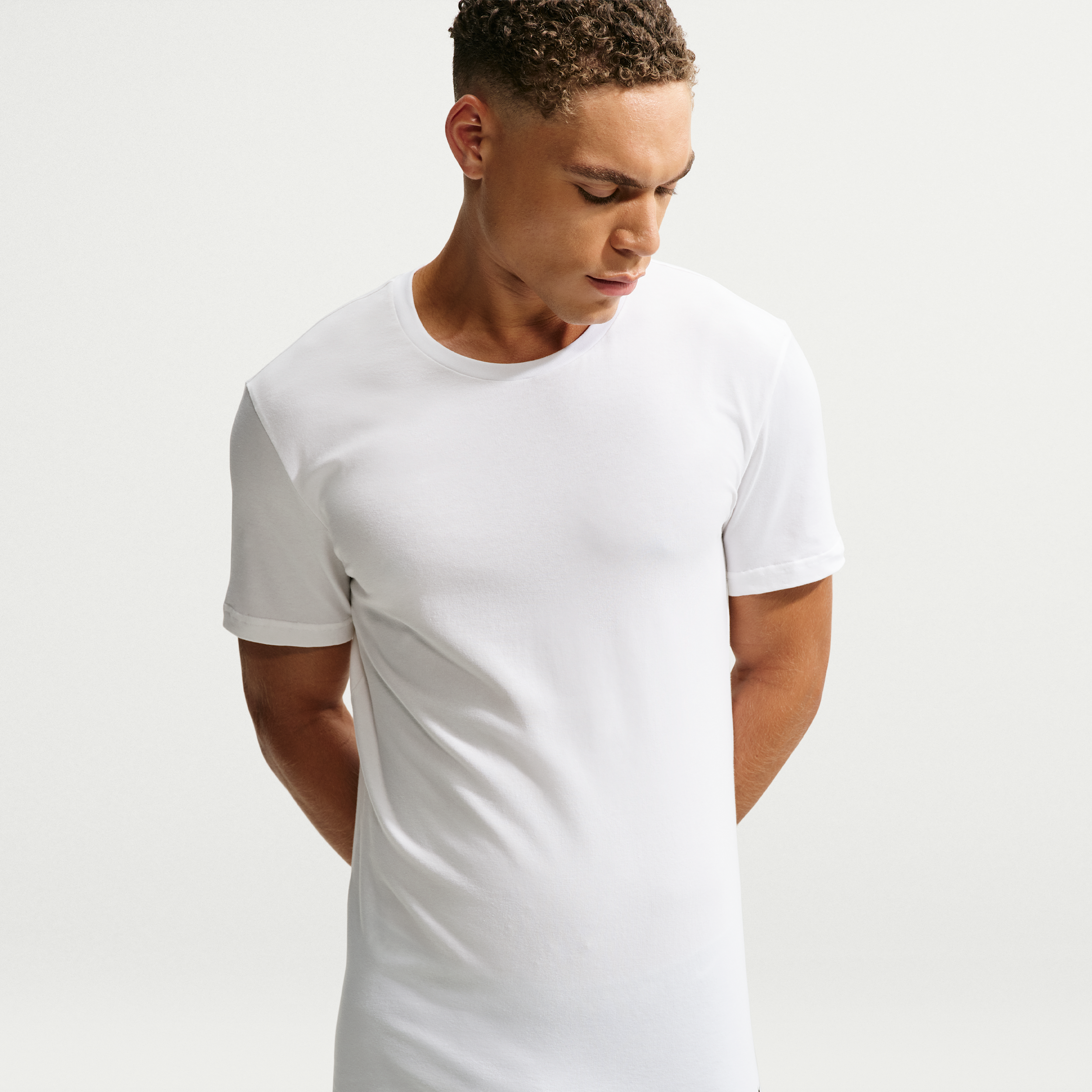 Nike Men's Essential Cotton Stretch Crew-Neck T-Shirts (2-Pack) in White | KE1302-100