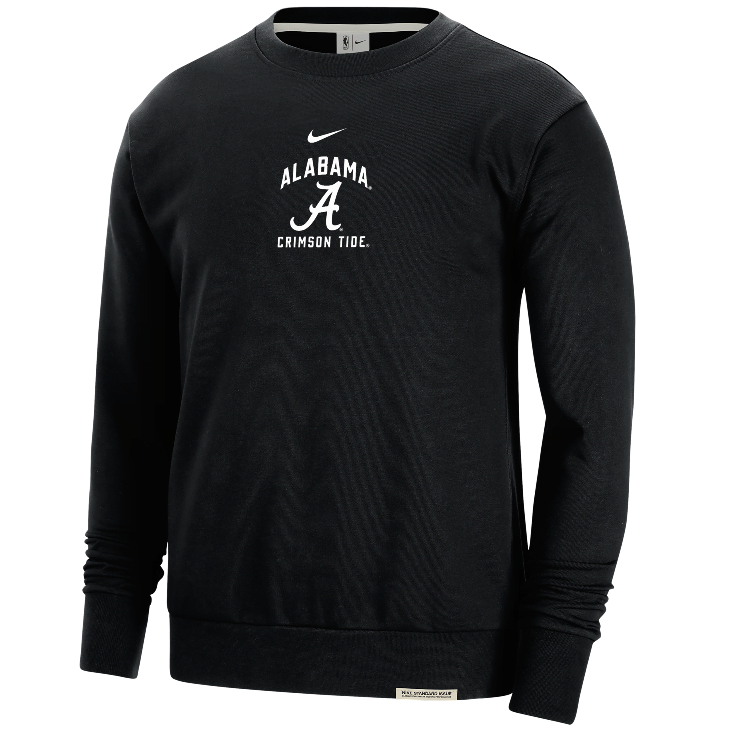 Nike Alabama Standard Issue  Men's College Fleece Crew-neck Sweatshirt In Black