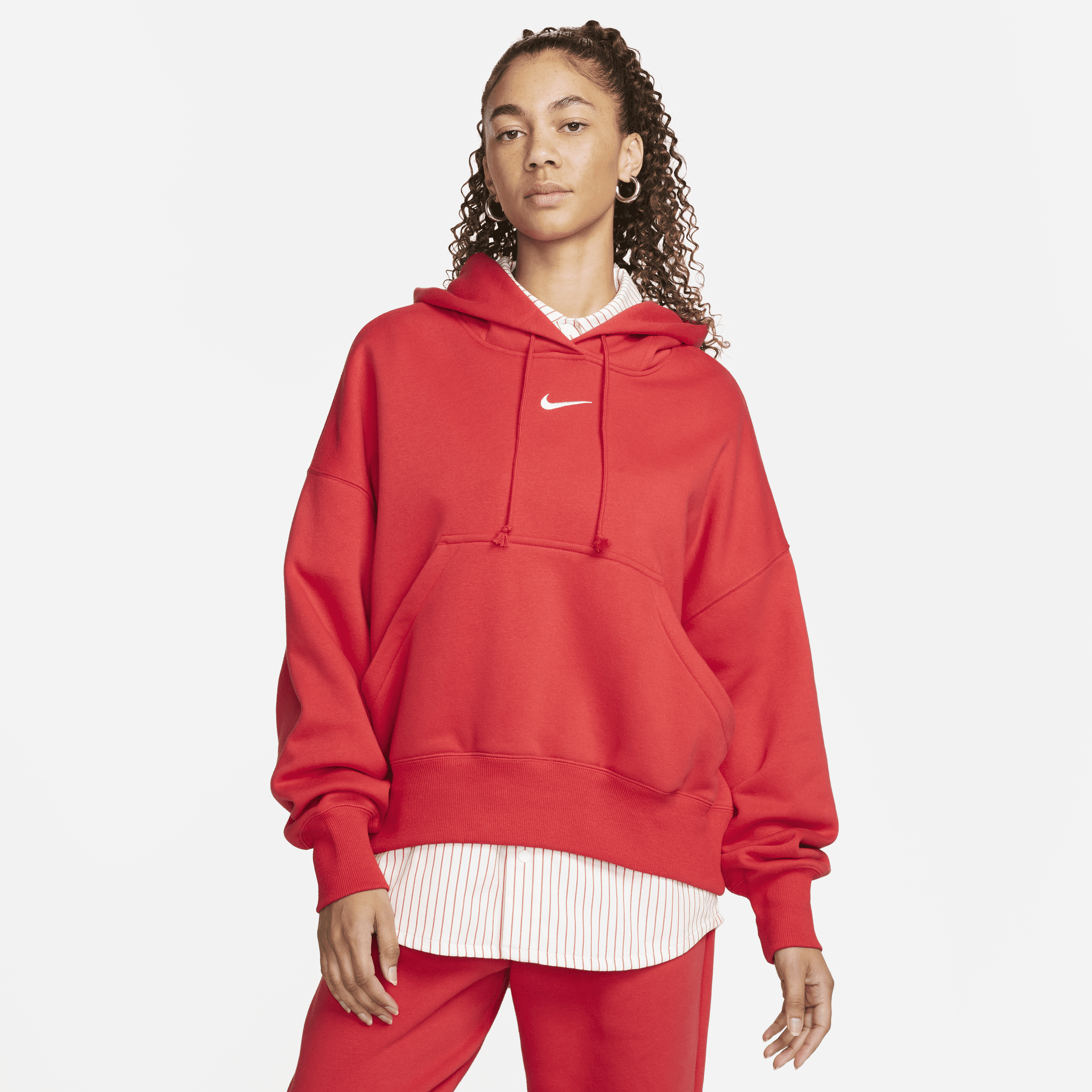 Nike Women's  Sportswear Phoenix Fleece Over-oversized Pullover Hoodie In Red