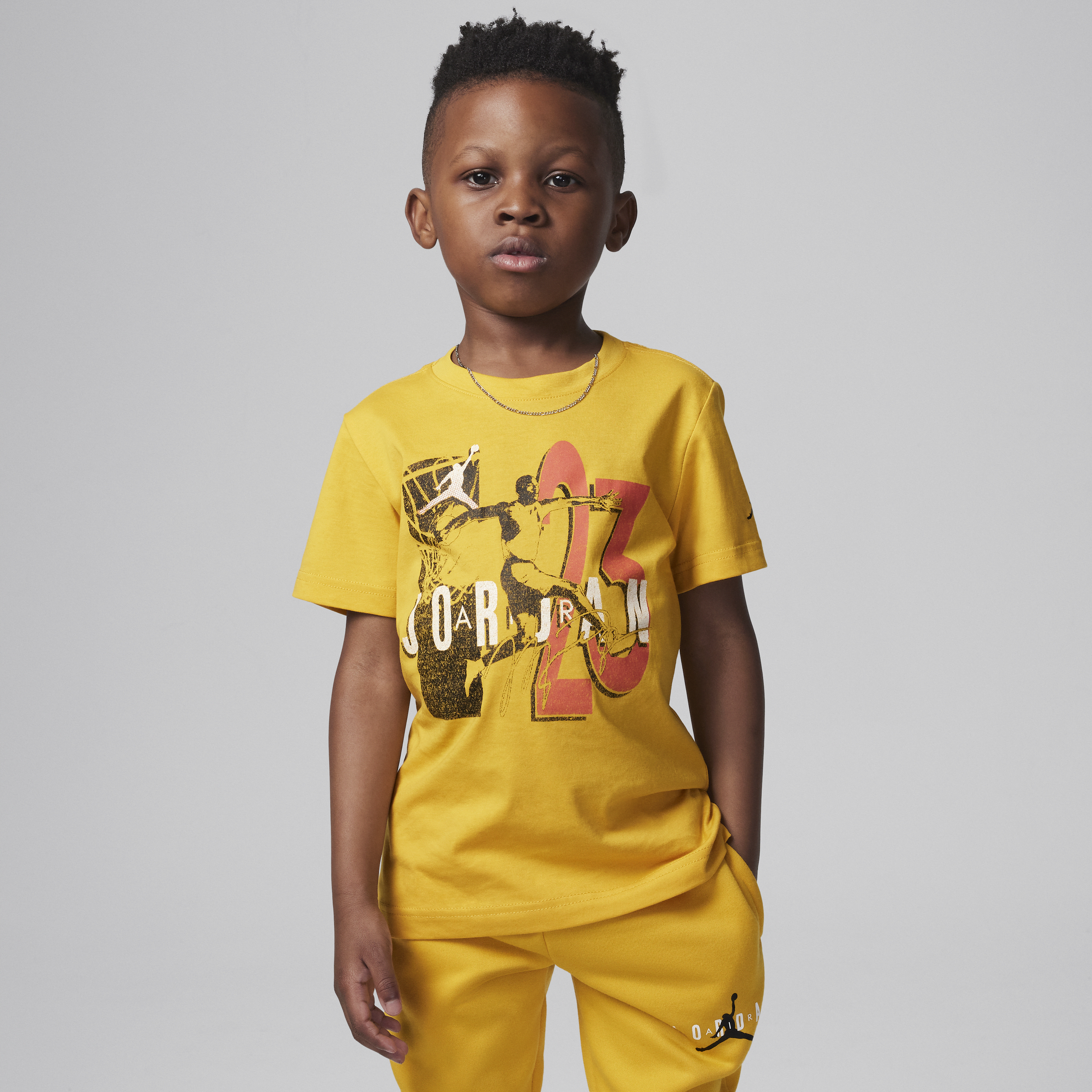 Jordan Retro Spec Little Kids' Graphic T-shirt In Yellow