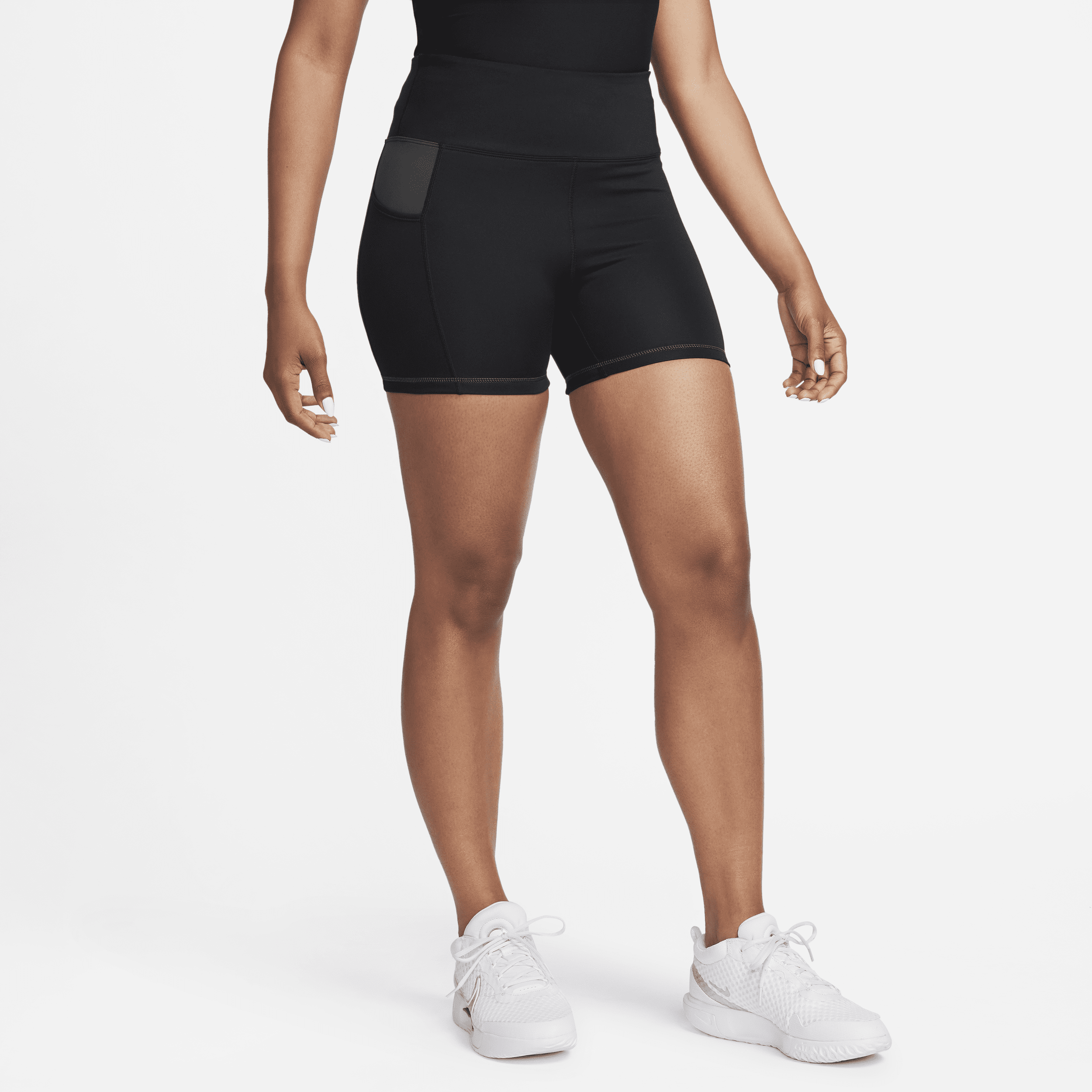 Nike Women's Dri-fit Se High-waisted 4" Shorts With Pockets In Black