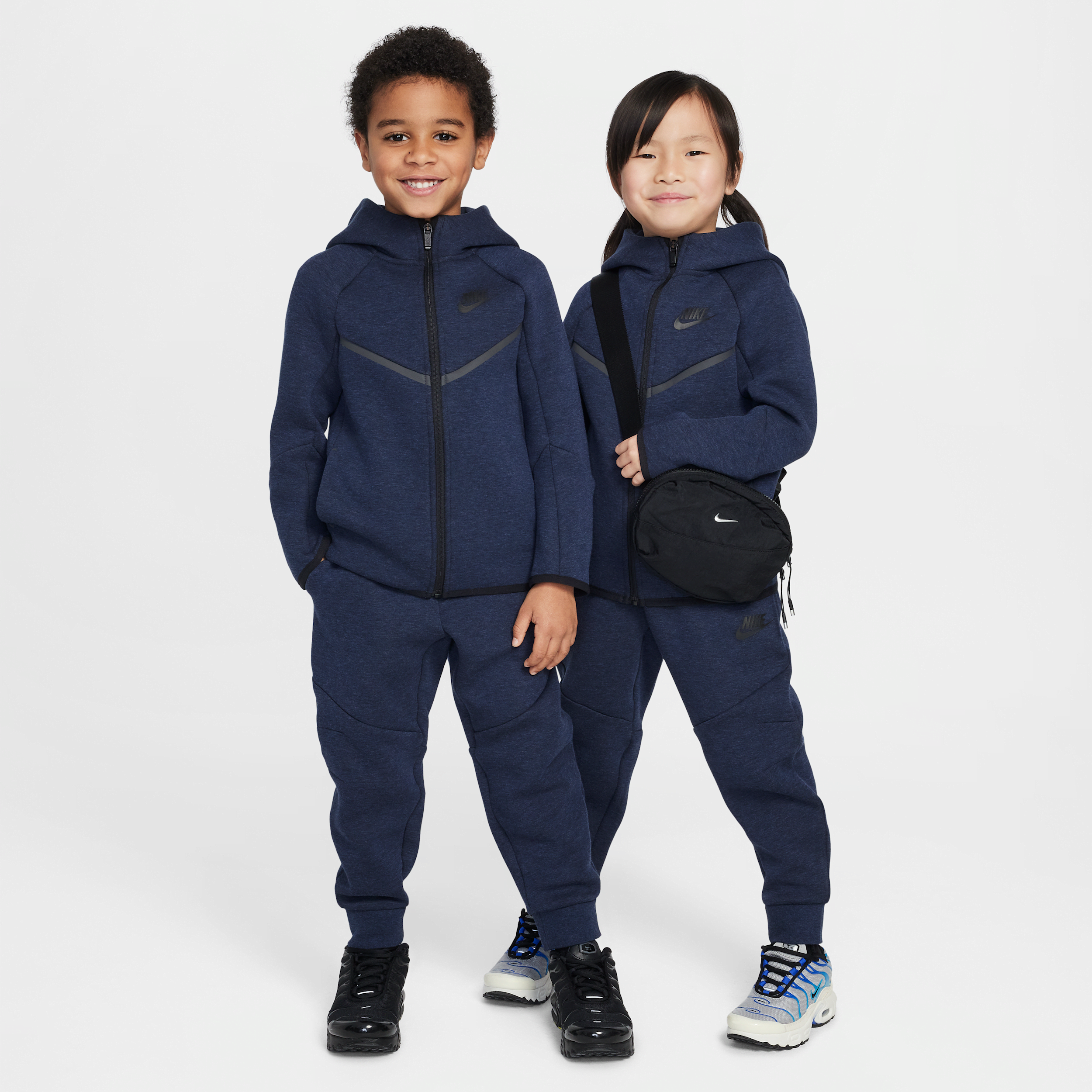 Nike Sportswear Little Kids' Tech Fleece 2-piece Full-zip Set In Grey
