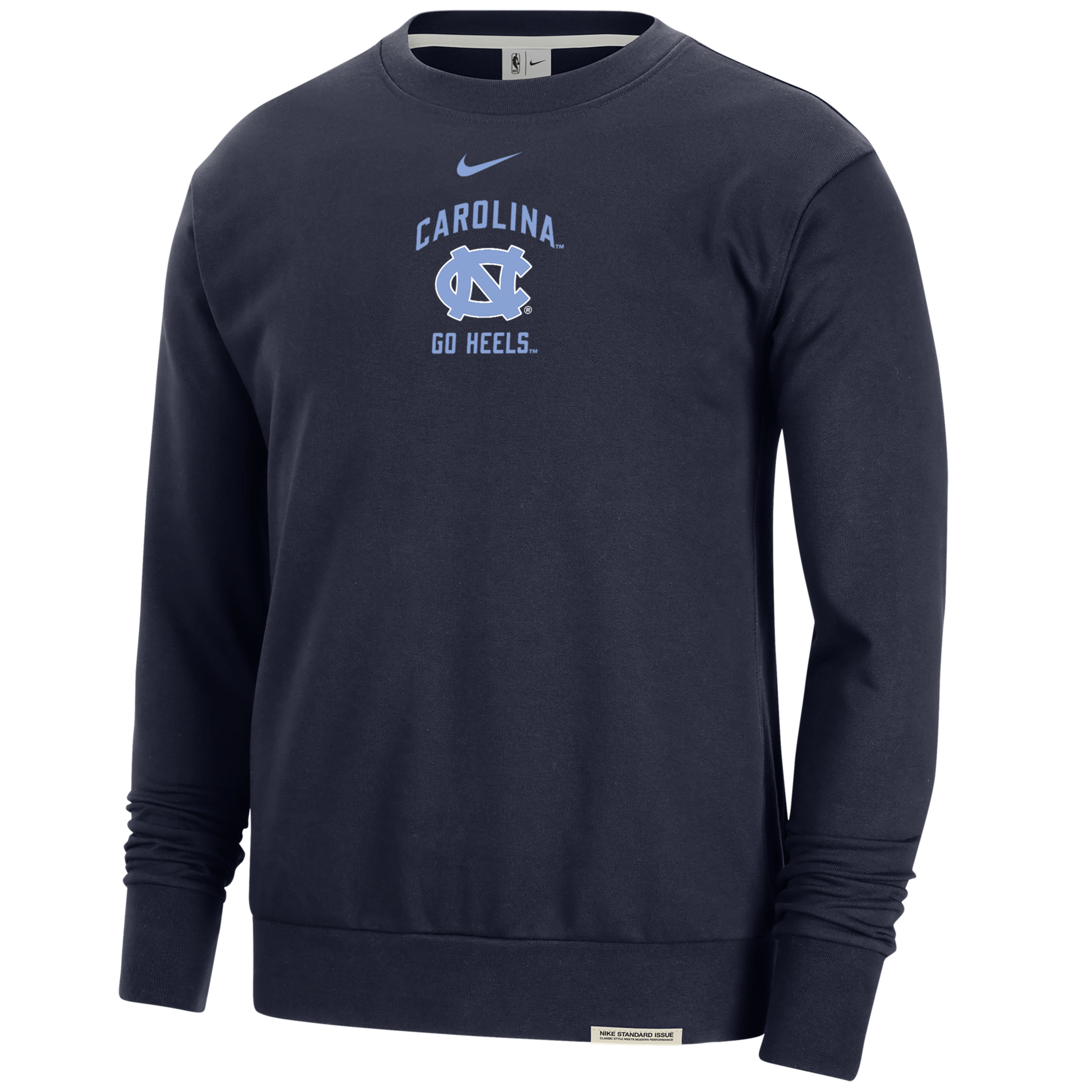 Nike Unc Standard Issue  Men's College Fleece Crew-neck Sweatshirt In Blue
