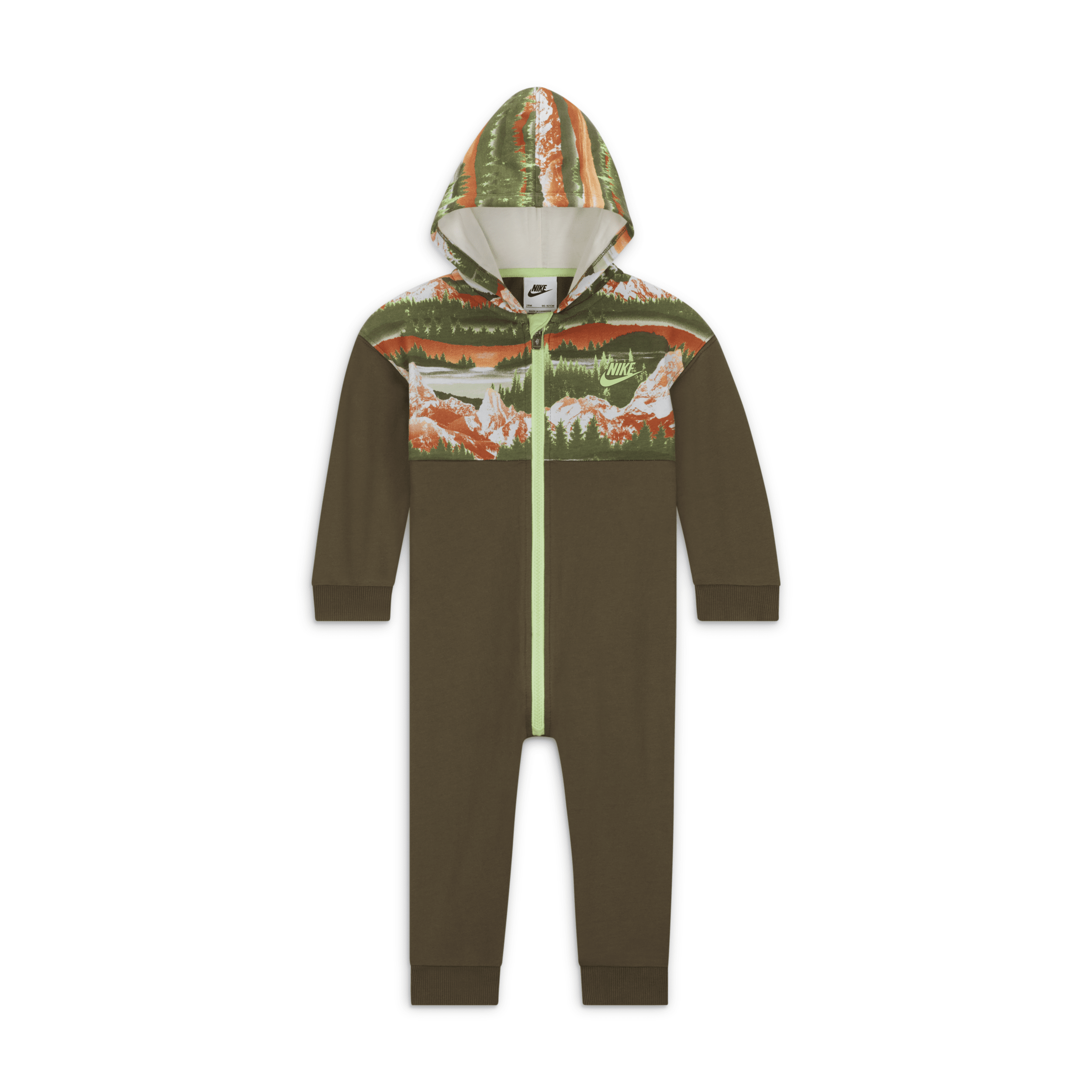 Nike Sportswear Snow Day Hooded Coverall Baby Coverall In Green