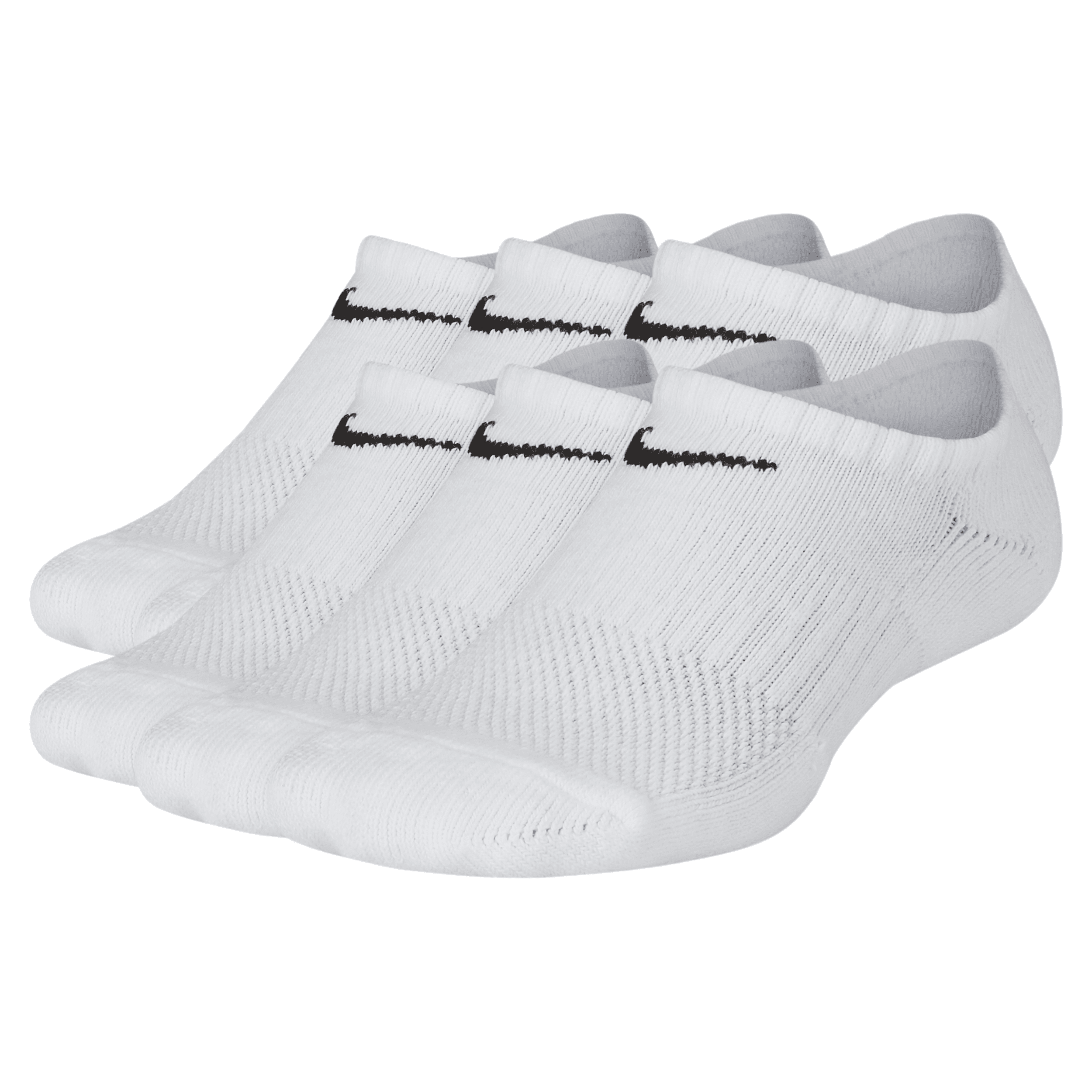 Nike Performance Cushioned No-Show Kids' Training Socks (6 Pair) in White, Size: Small | SX6911-100