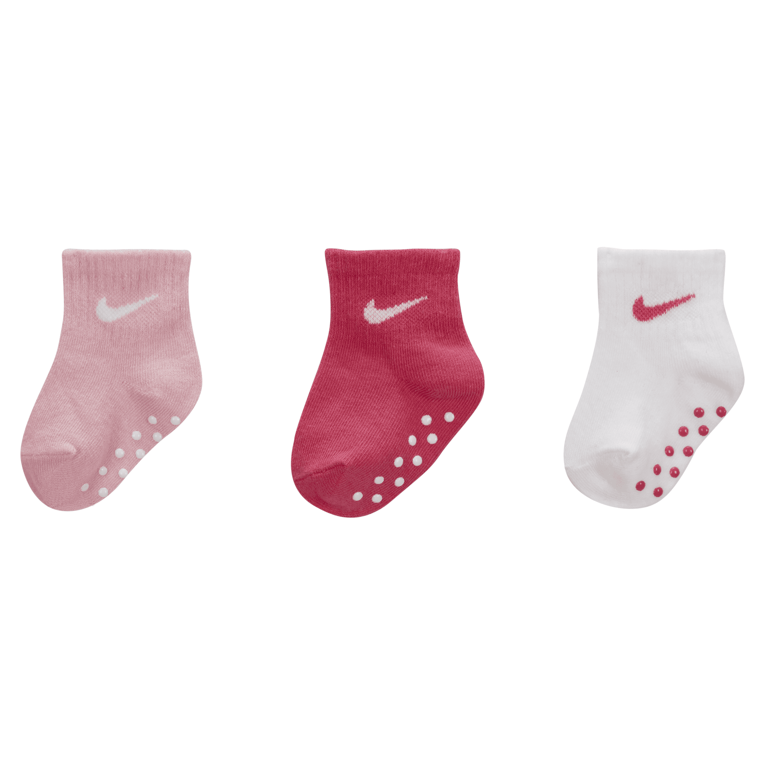 Nike Baby (6-12m) Gripper Ankle Socks (3 Pairs) In Pink