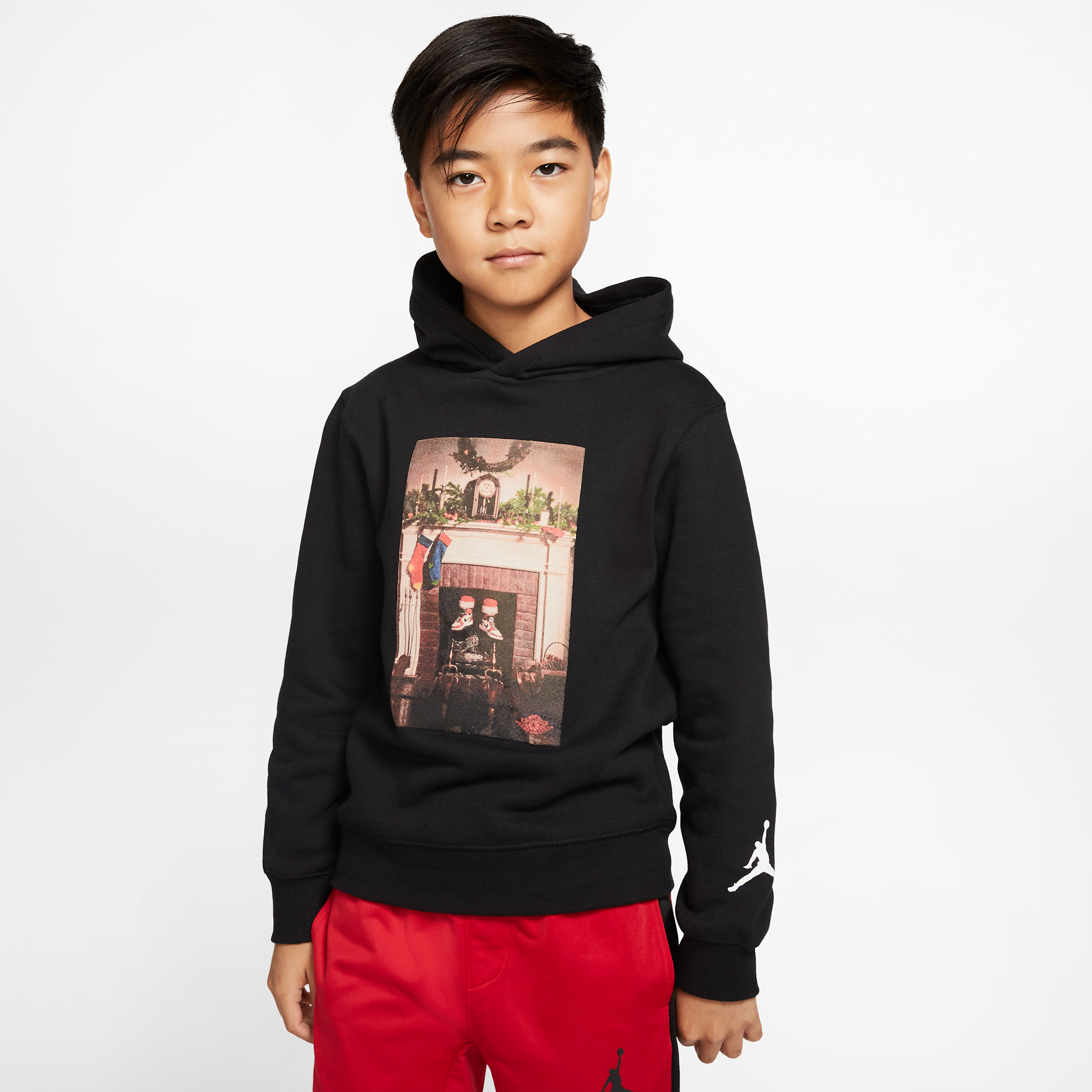 Jordan Air Big Kids' (boys') Pullover Hoodie In Black