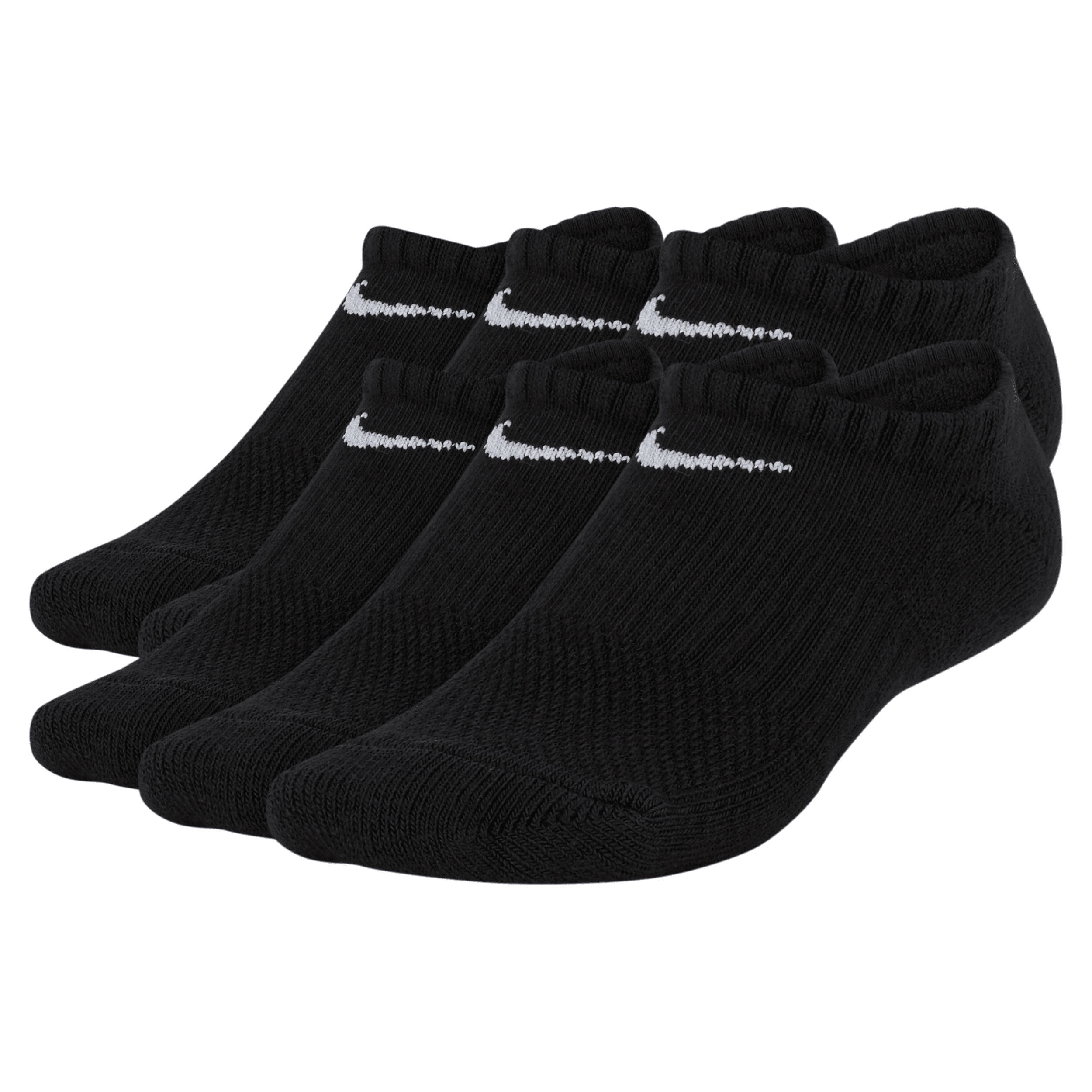 Nike Performance Cushioned No-Show Kids' Training Socks (6 Pair) in Black | SX6911-010