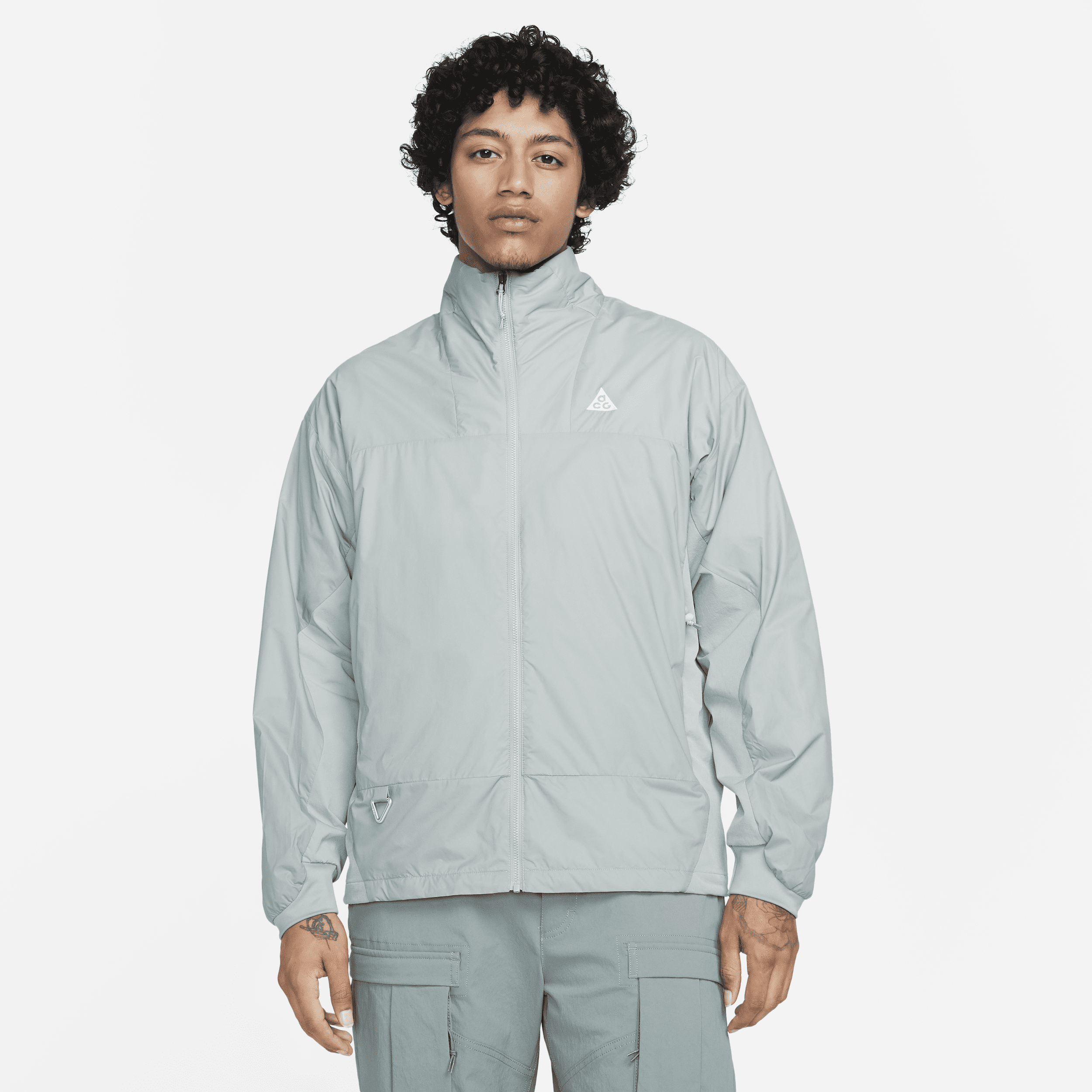 Nike Acg Sierra Logo-embroidered Shell Jacket In Mica Green/light