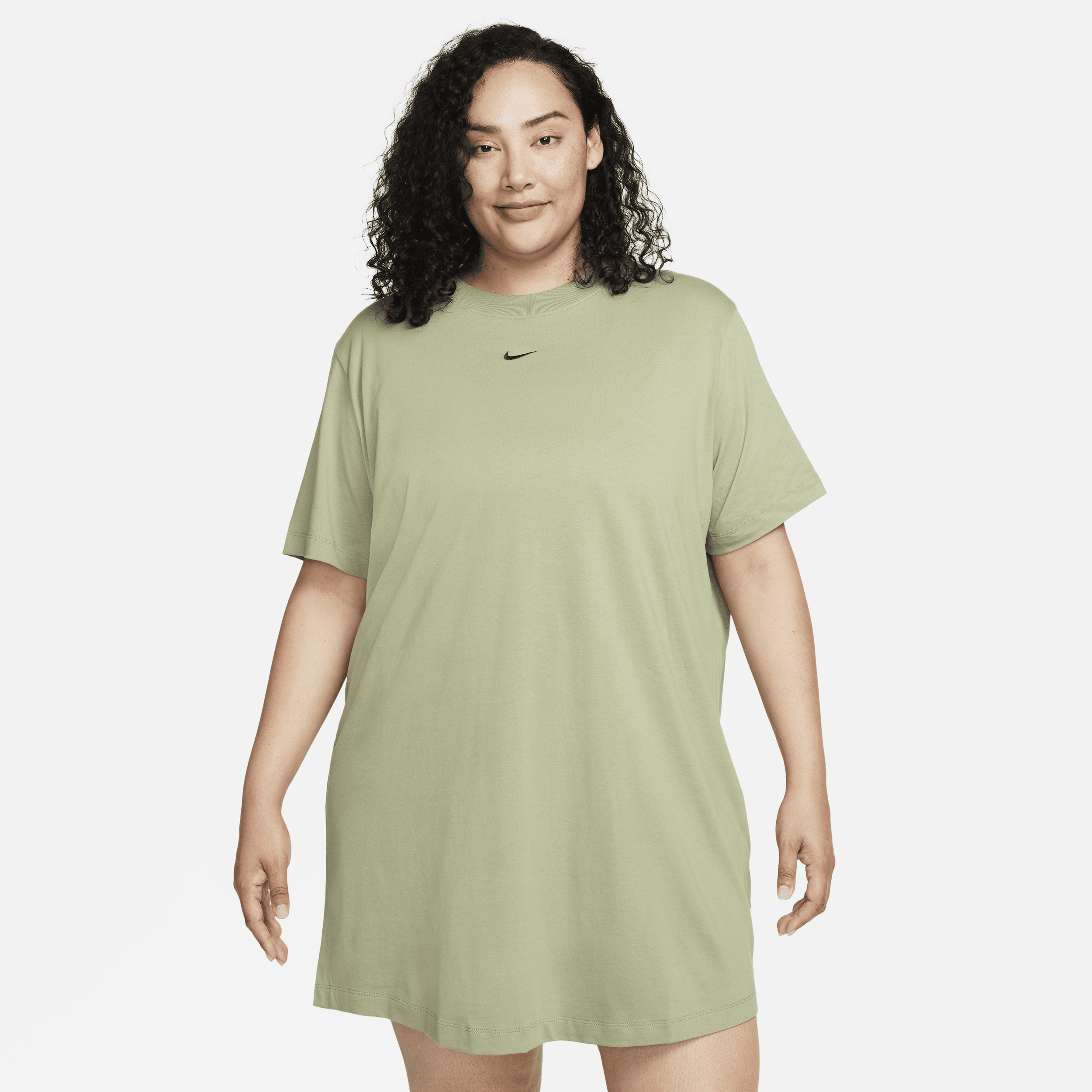 Nike Women s Sportswear Essential Short sleeve T shirt Dress plus Size In Green ModeSens