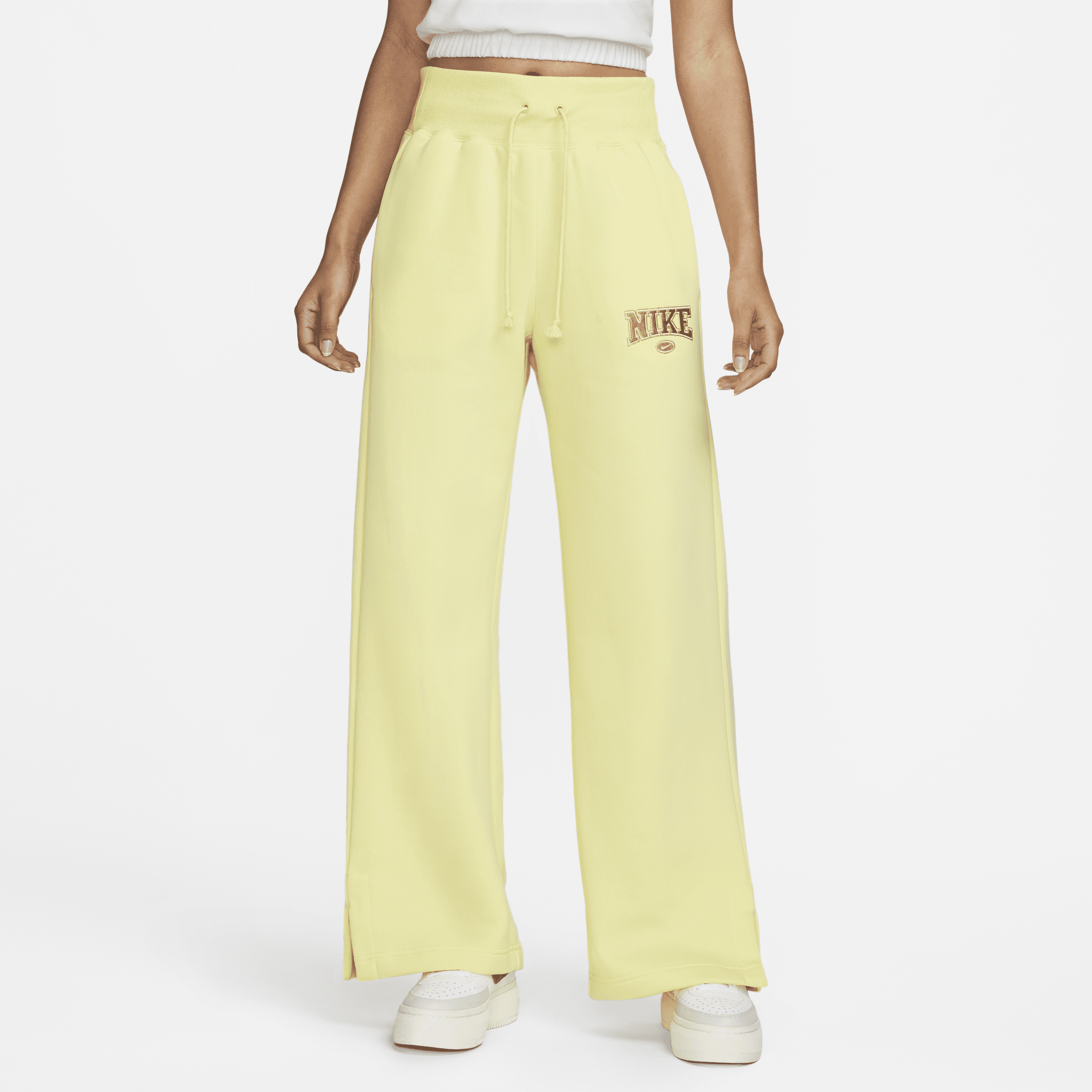 Nike wide leg high waisted yellow joggers new arrivals