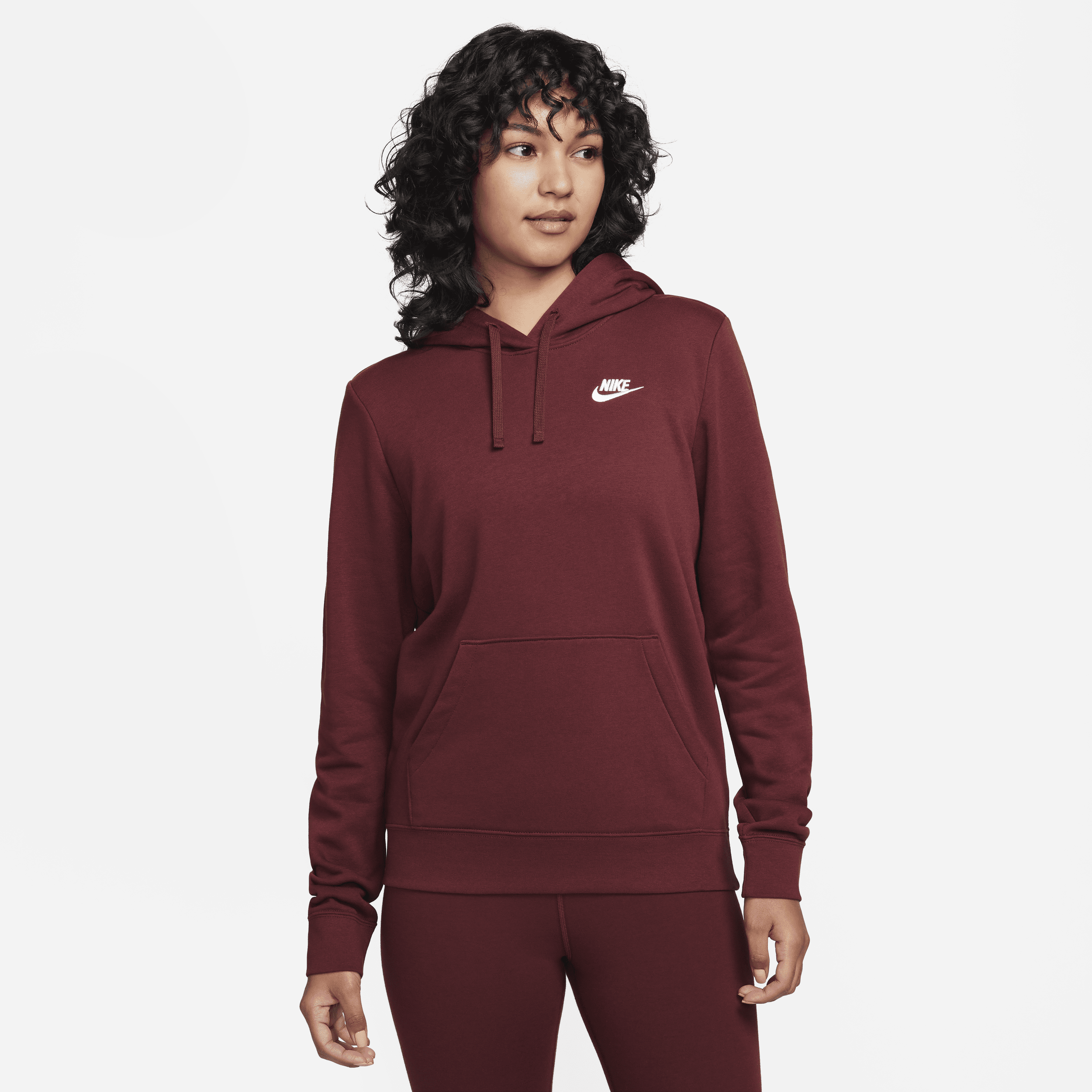 Nike women's sportswear essential funnel neck fleece hoodie online chutney