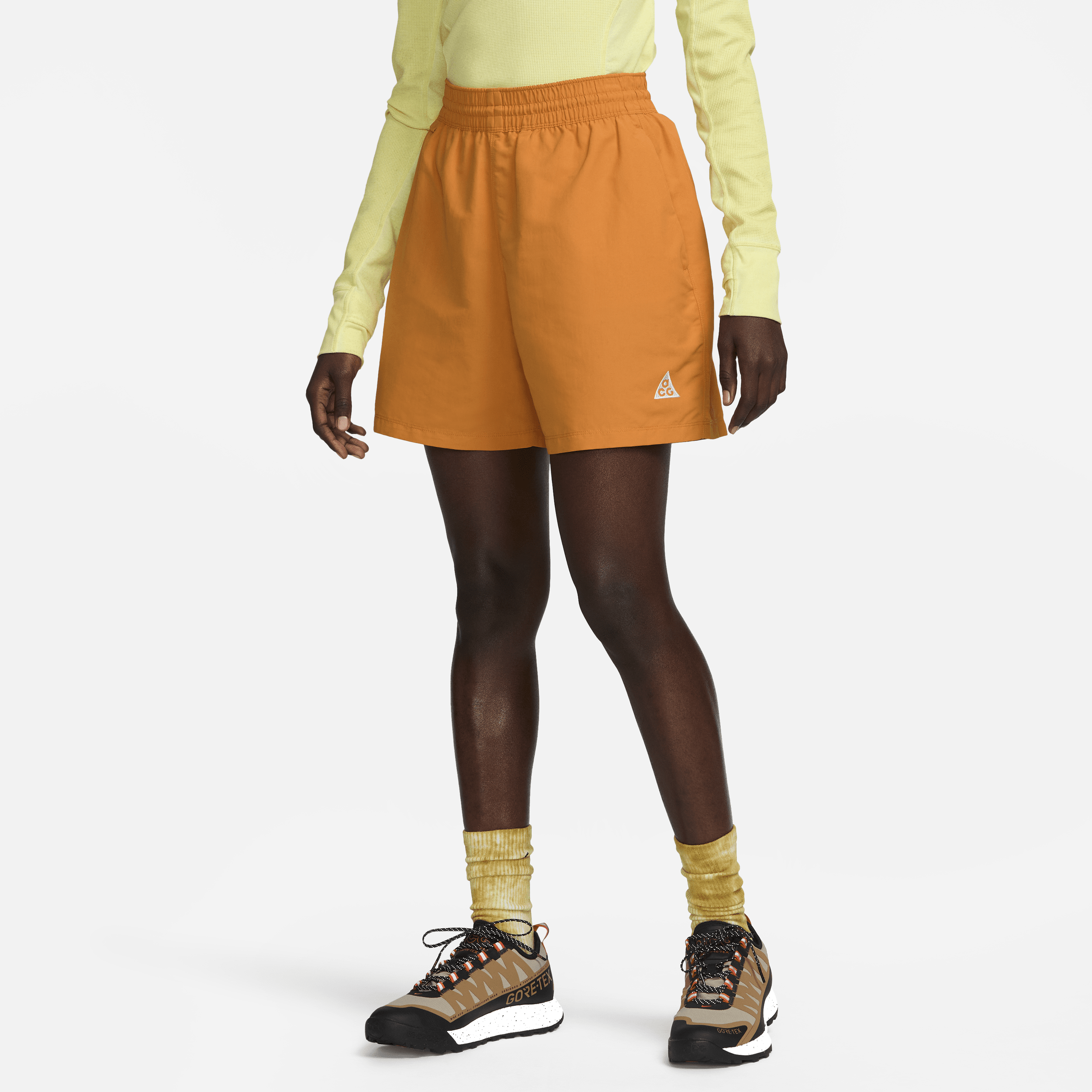 Nike Acg High Waist Nylon Shorts In Orange | ModeSens Nike Acg High Waist Nylon Shorts In Orange | ModeSens