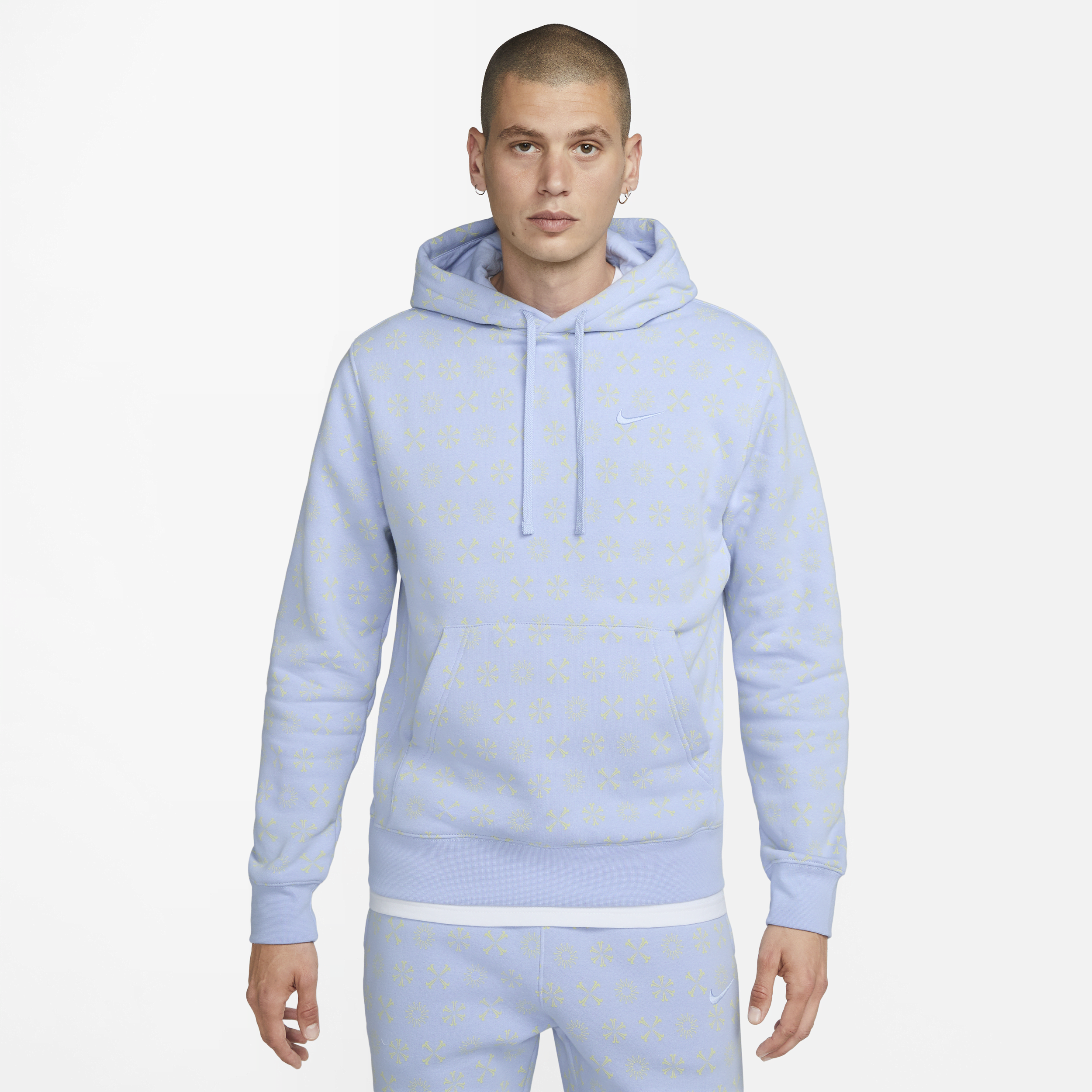 Nike Men s Sportswear Club Fleece Monogram Hoodie In Blue ModeSens