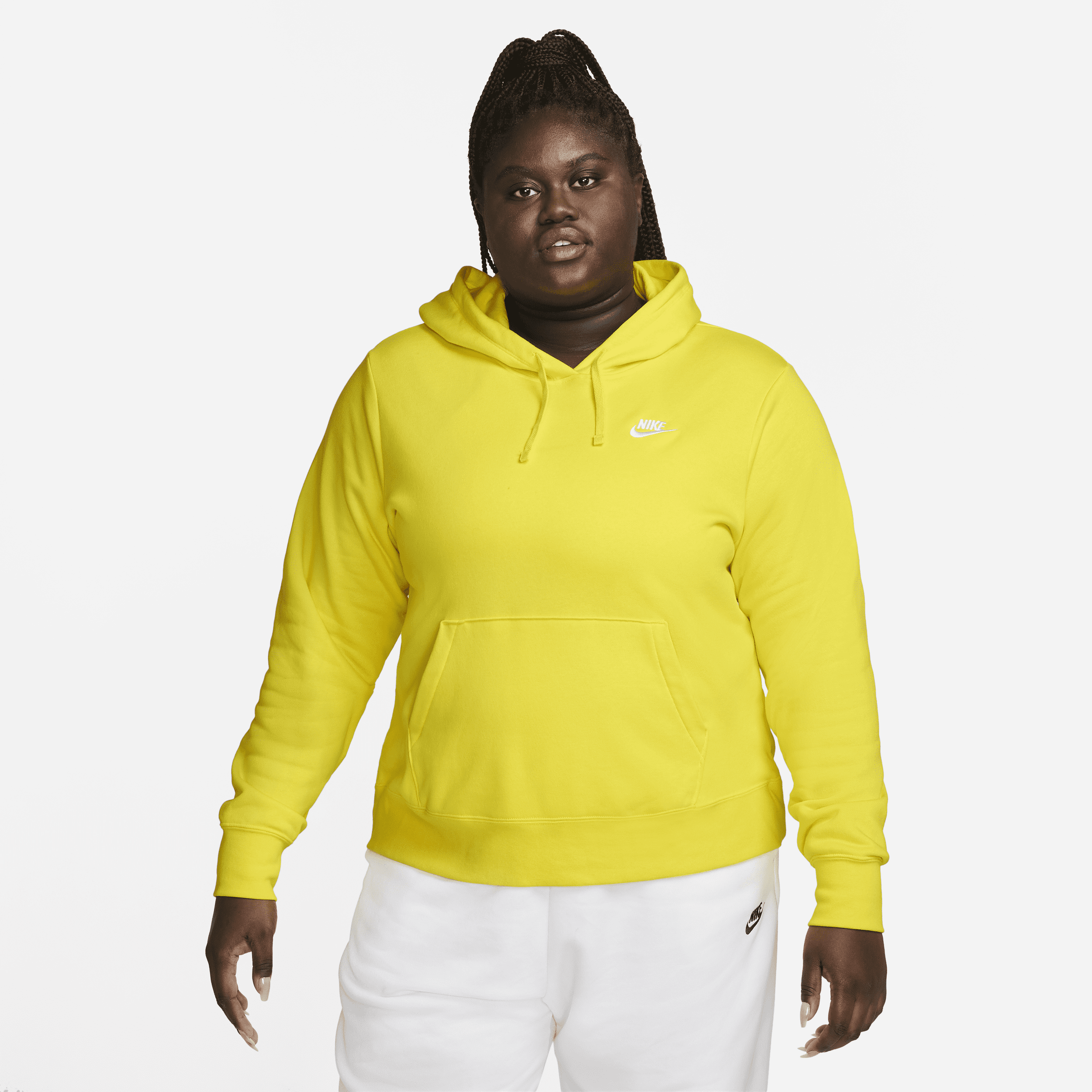 Nike Women s Sportswear Club Fleece Pullover Hoodie plus Size In Yellow ModeSens