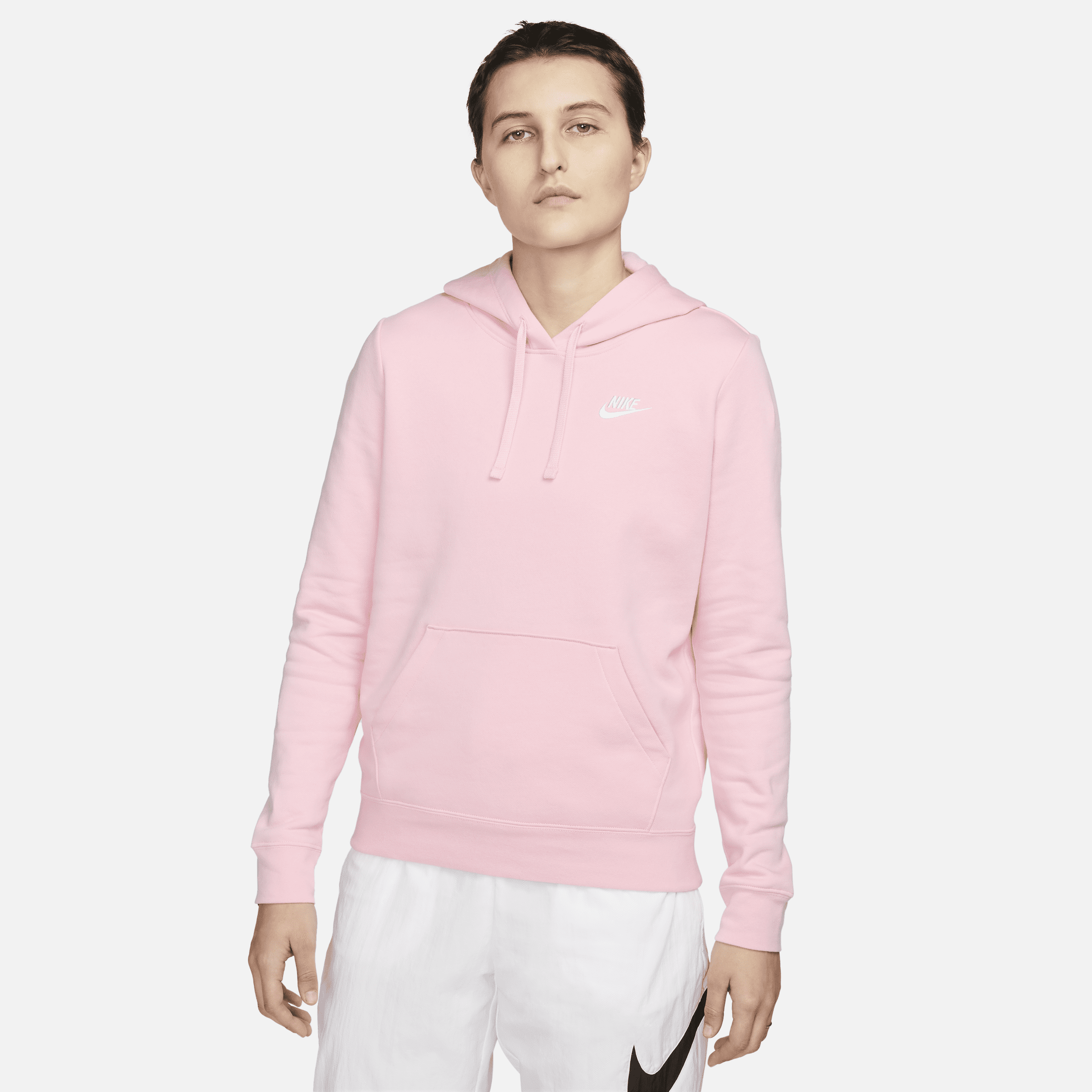 Nike pink club online hoodie