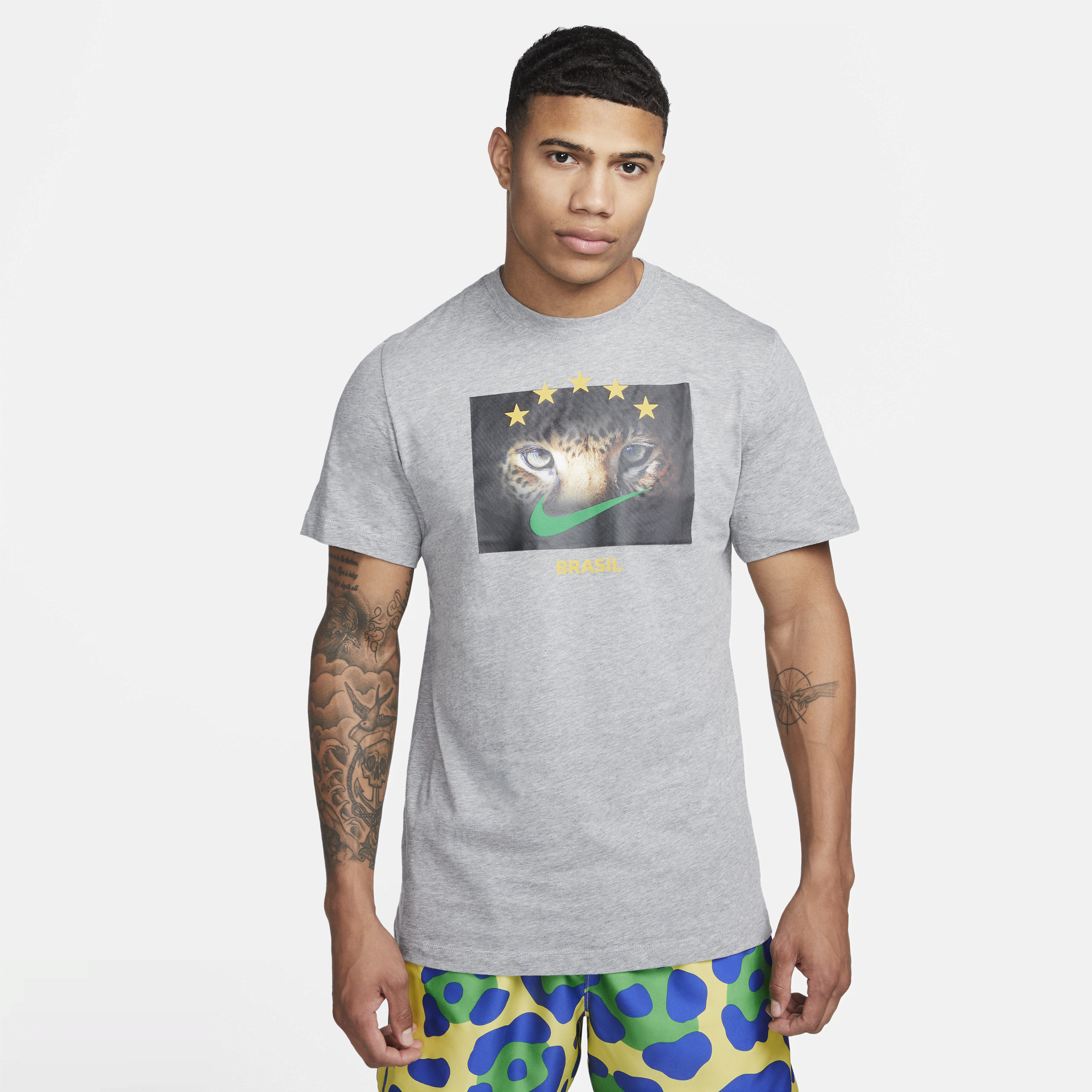 Nike Men's Brazil Graphic T-shirt In Grey | ModeSens