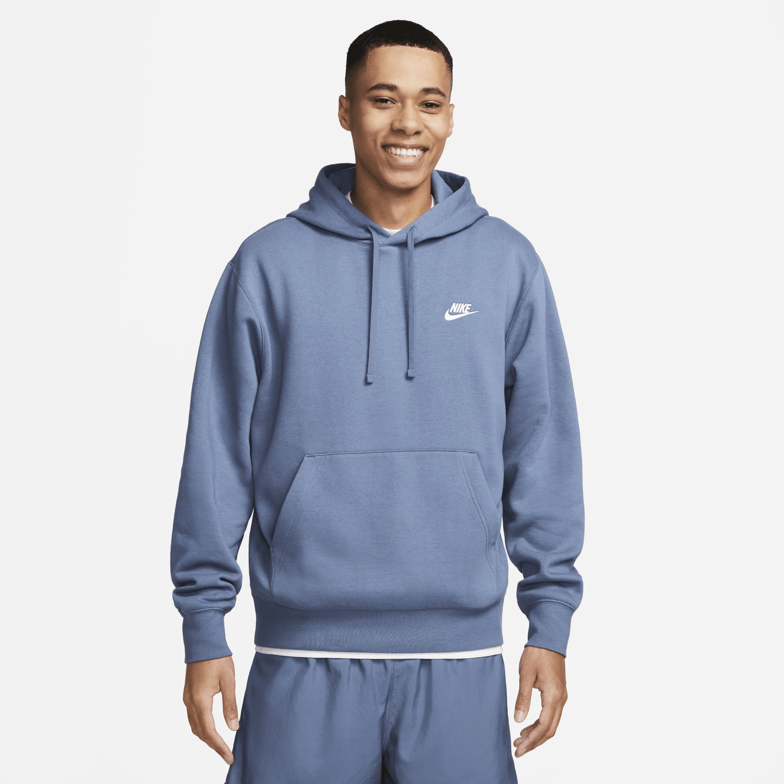 Nike Men s Sportswear Club Fleece Pullover Hoodie In Blue ModeSens