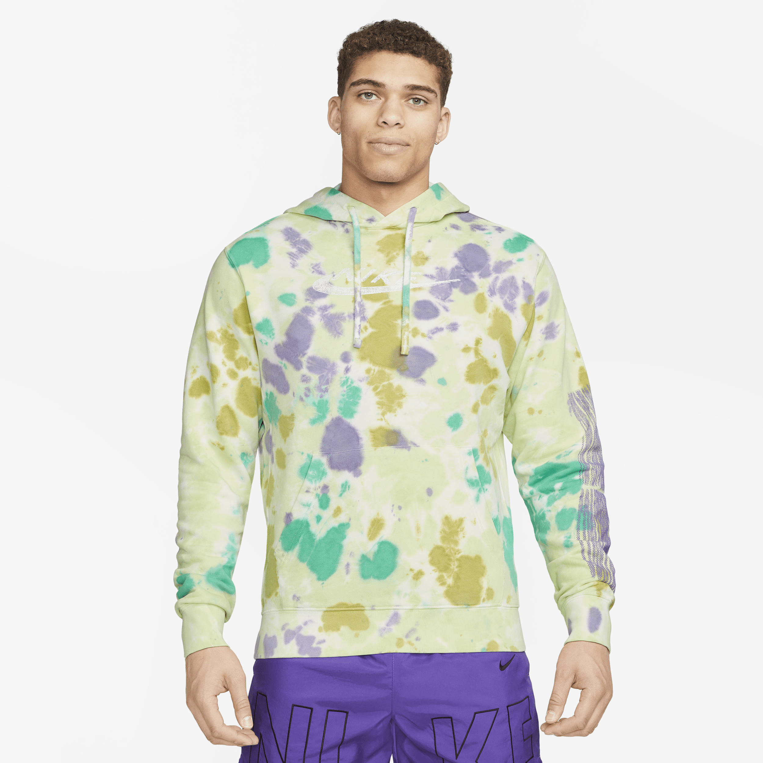 Nike men's sportswear online club fleece hoodie lavender