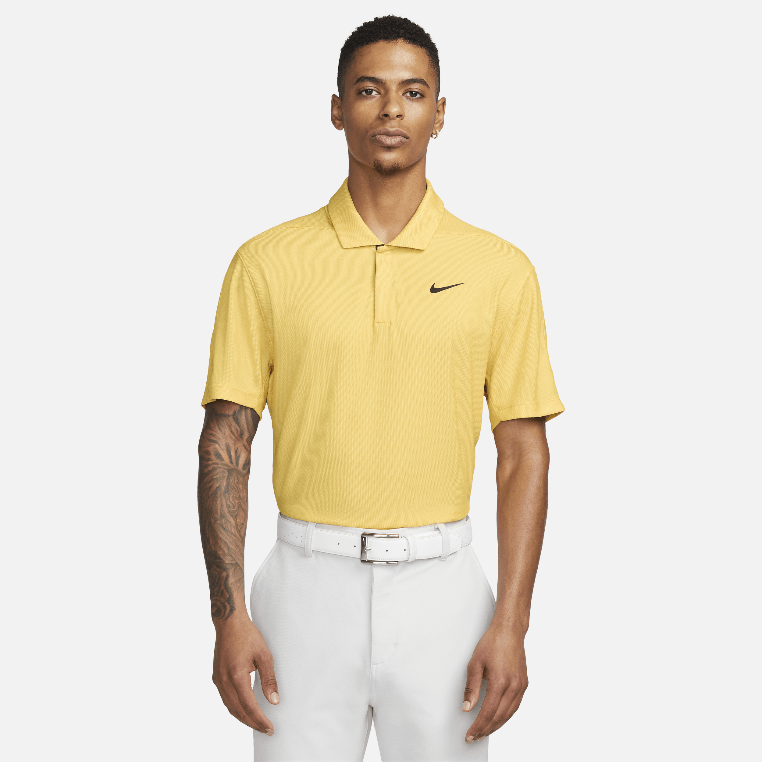 Nike yellow shop golf polo shirt