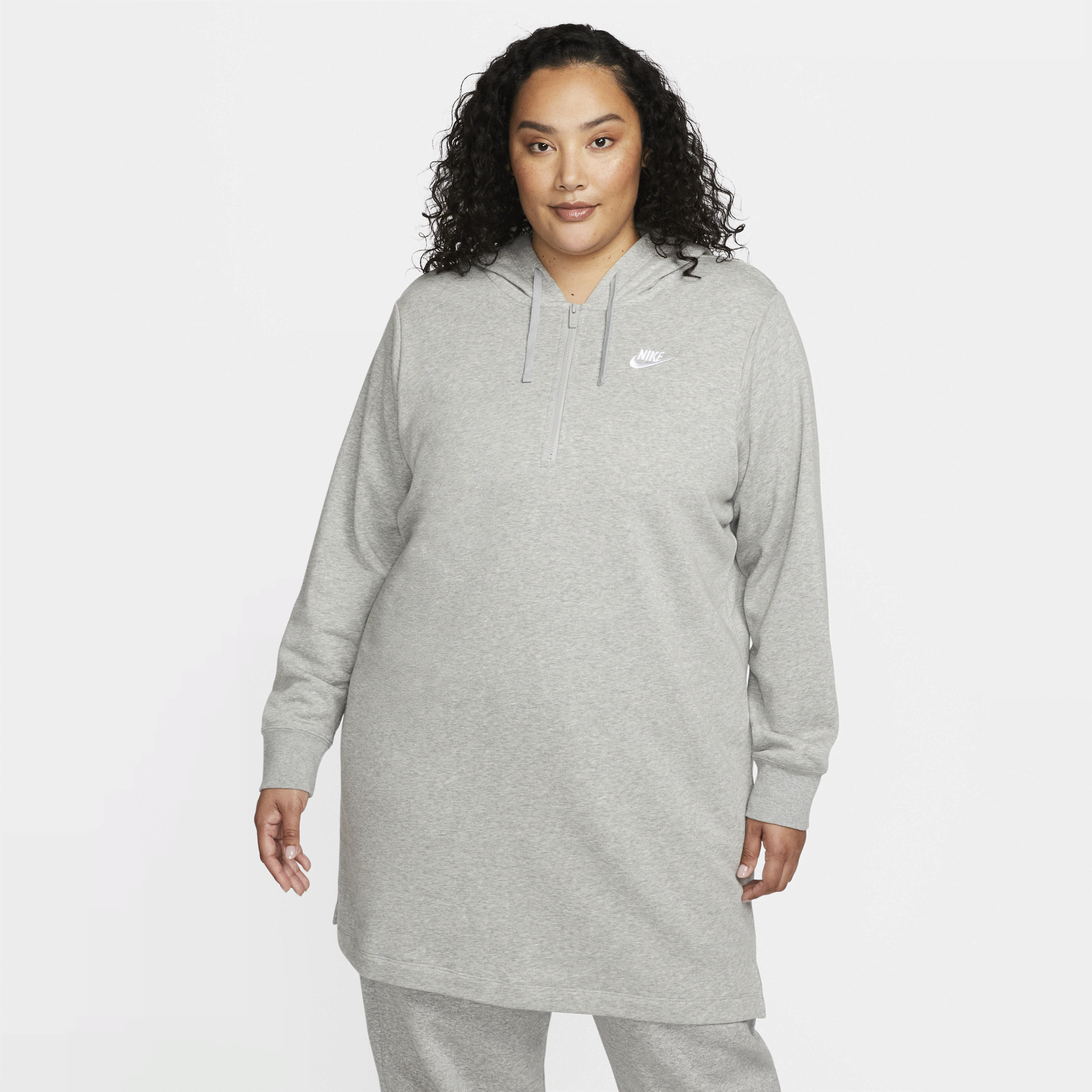 Nike Women s Sportswear Club Fleece Hoodie Dress plus Size In Grey ModeSens